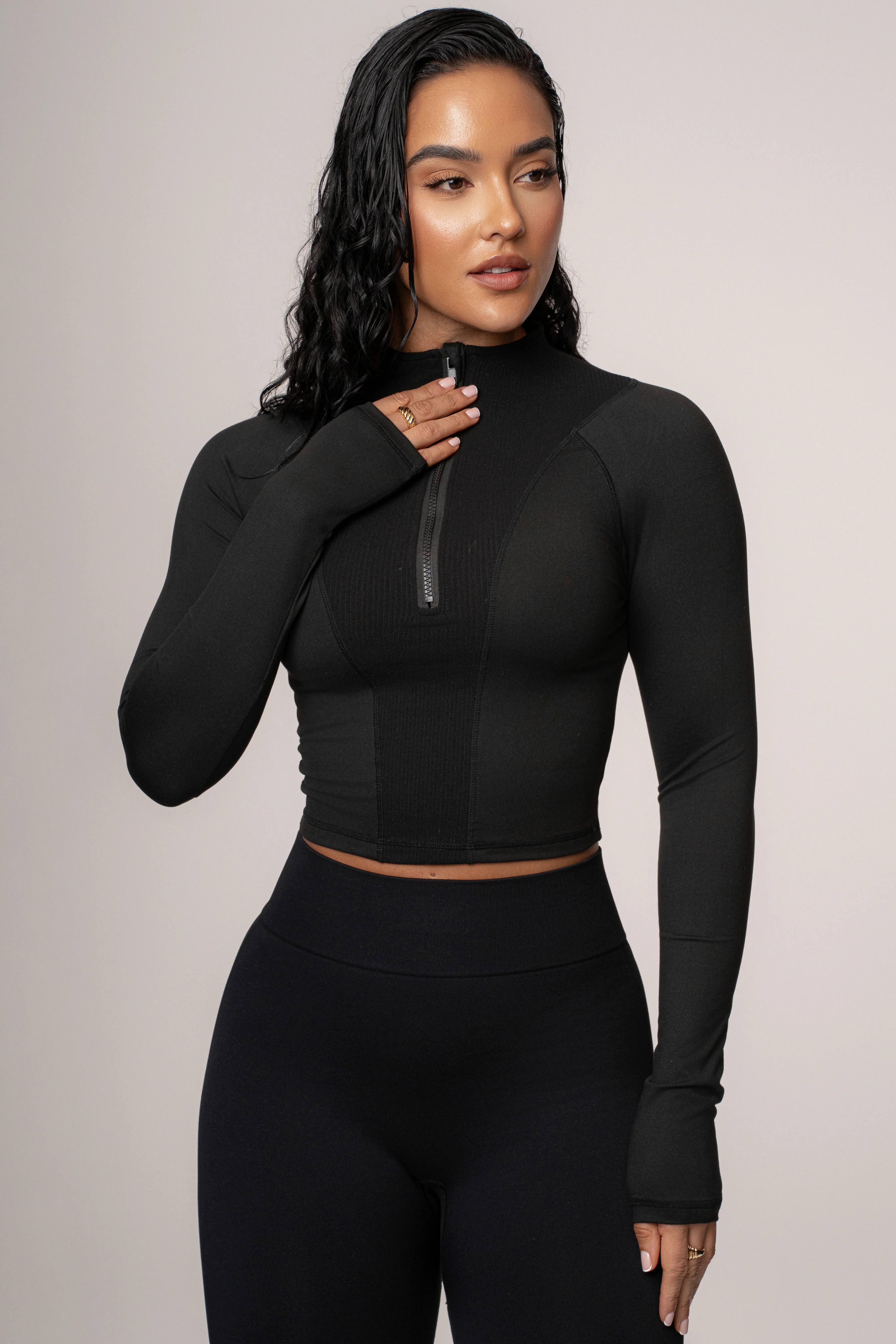 Black Momentum Ribbed Top - Image 2