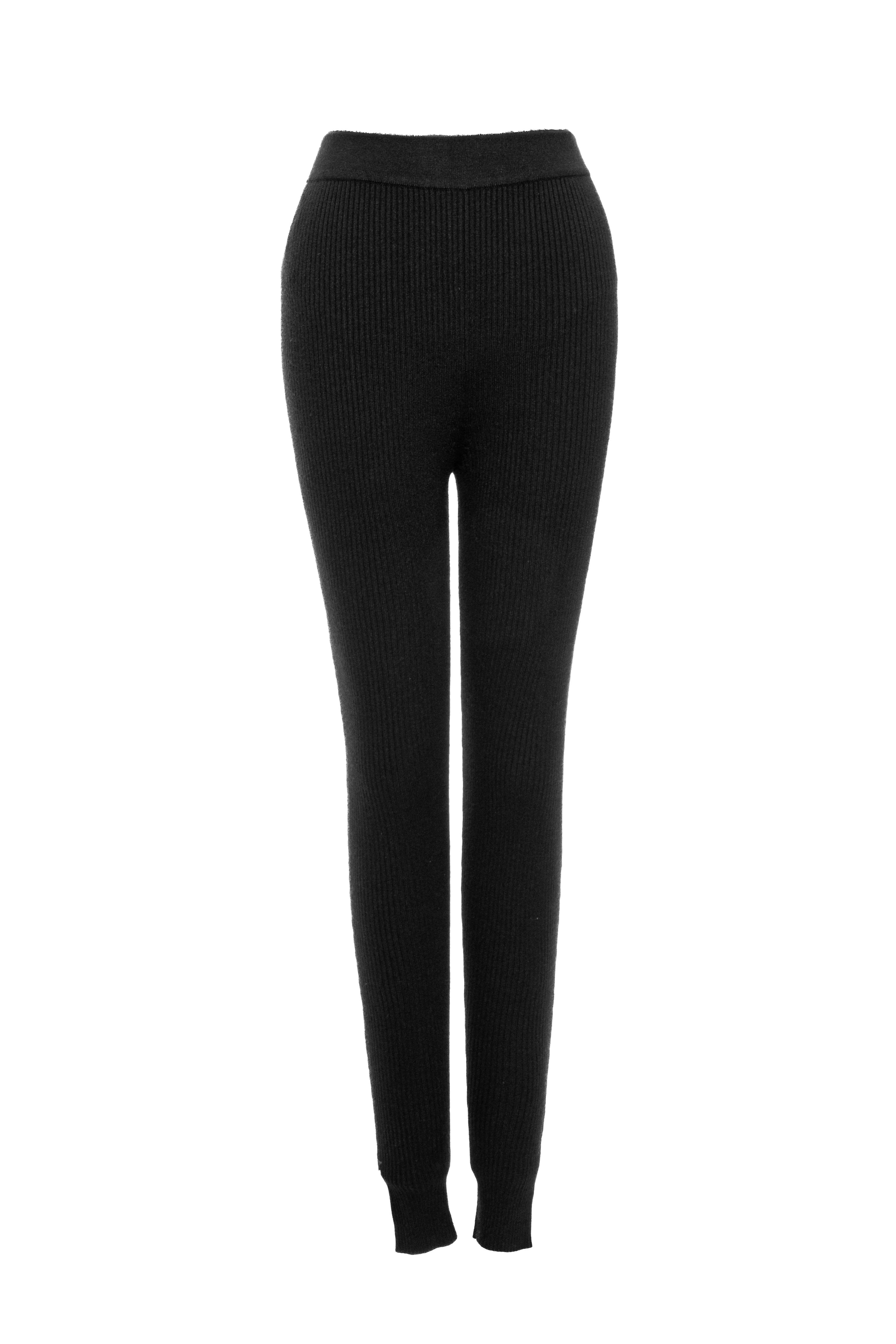 Black Naaya Ribbed Leggings - Image 2