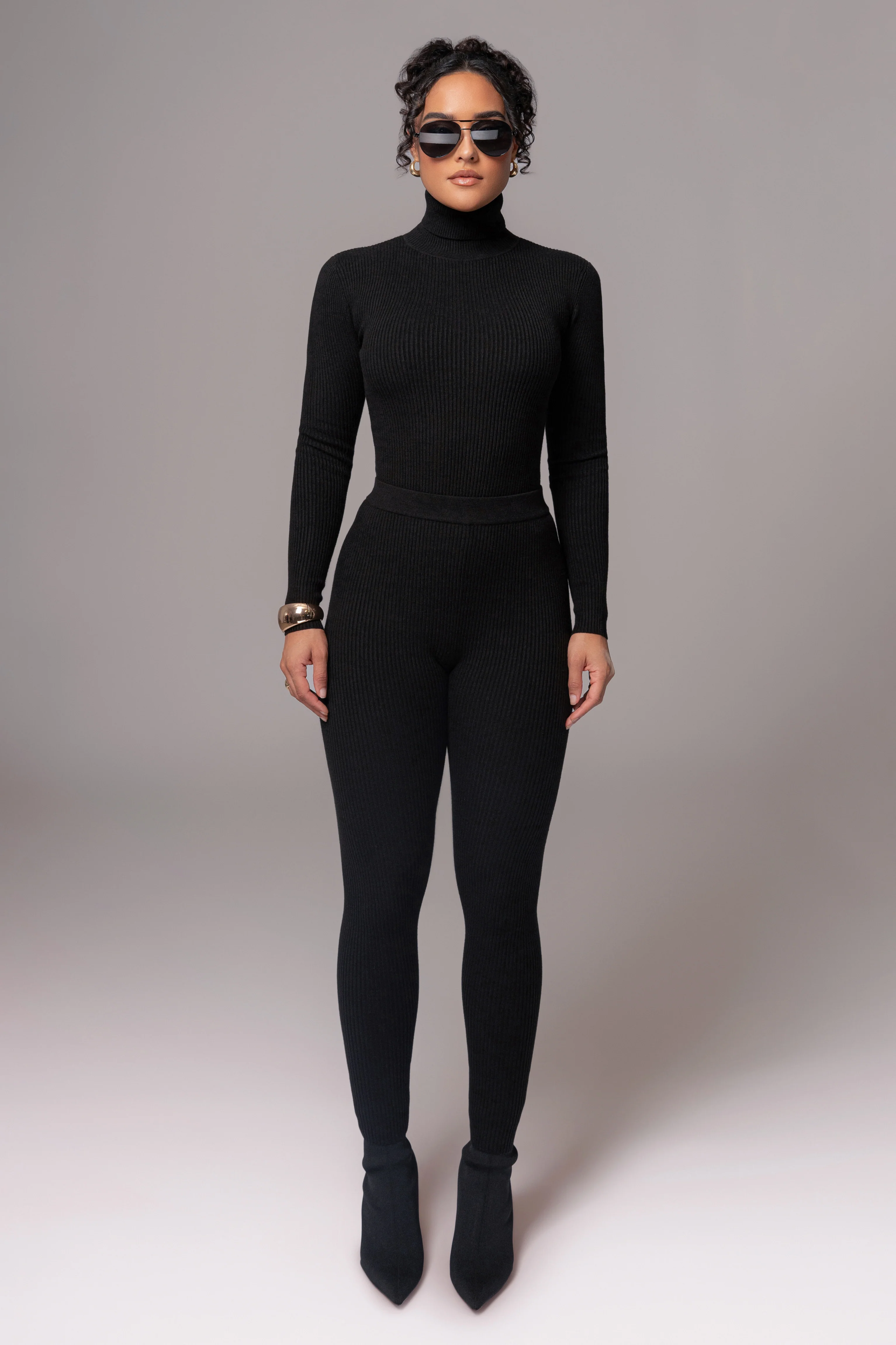 Black Naaya Ribbed Leggings - Image 6