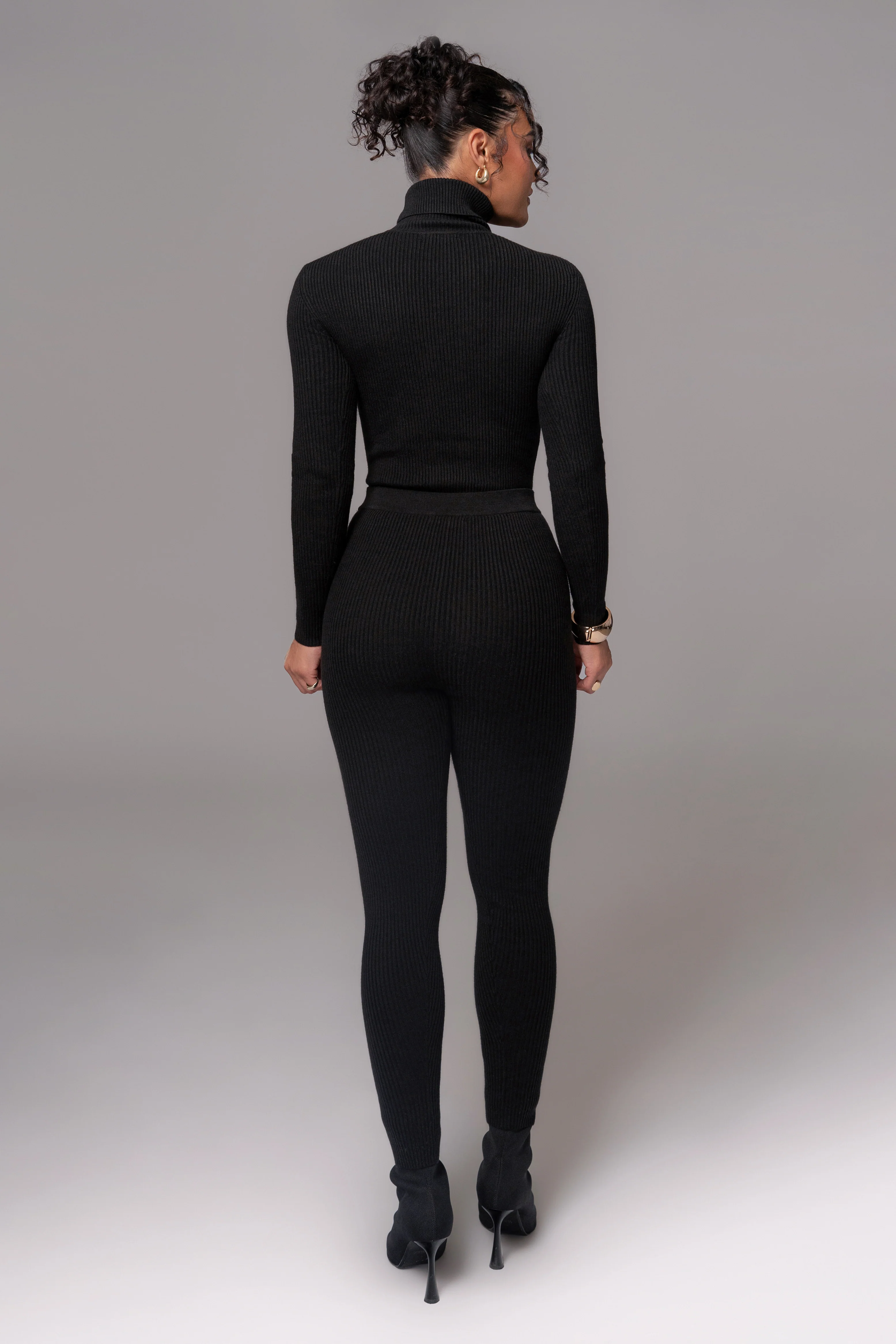 Black Naaya Ribbed Leggings - Image 7