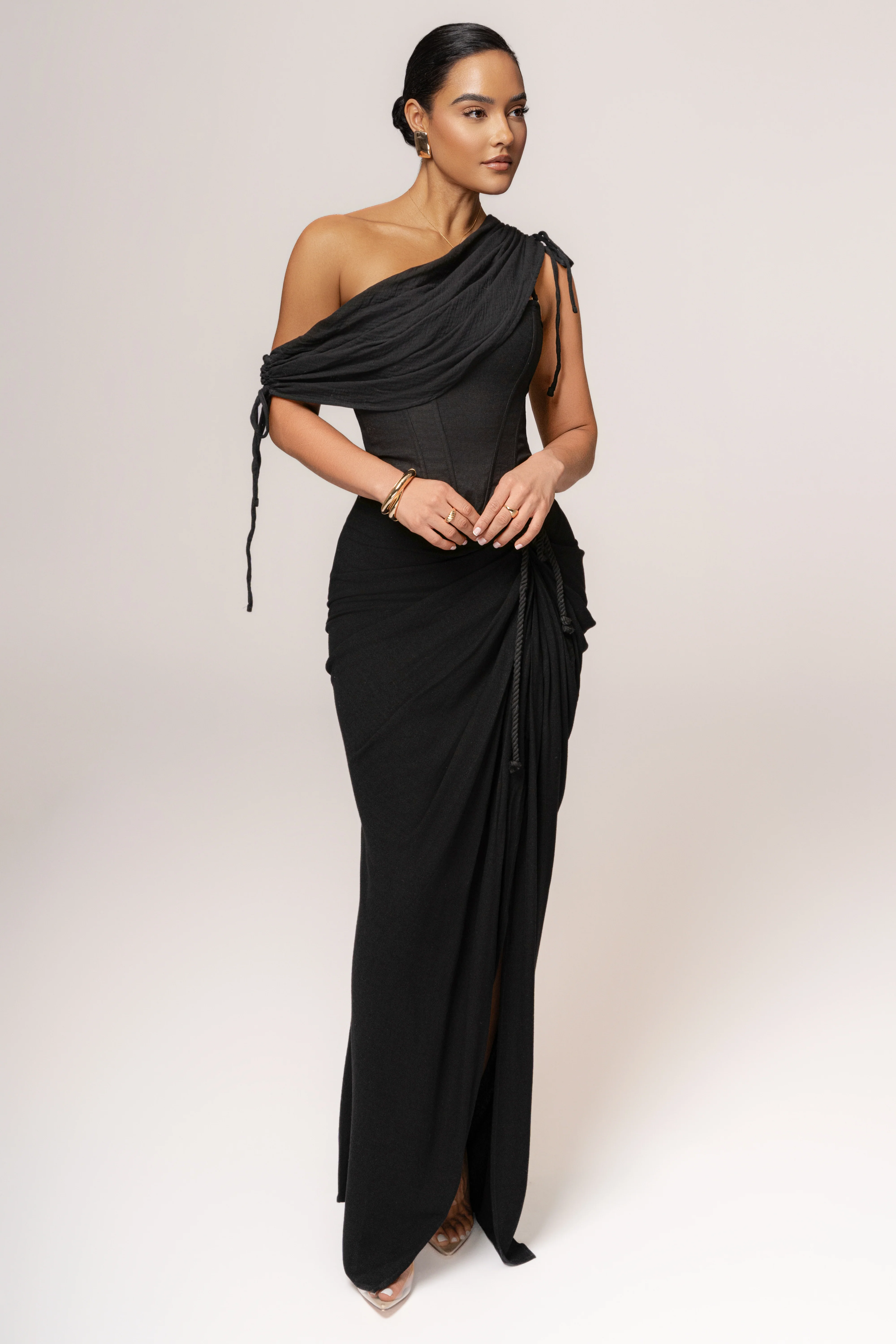 Black New Obsession Draped Top - Image 3