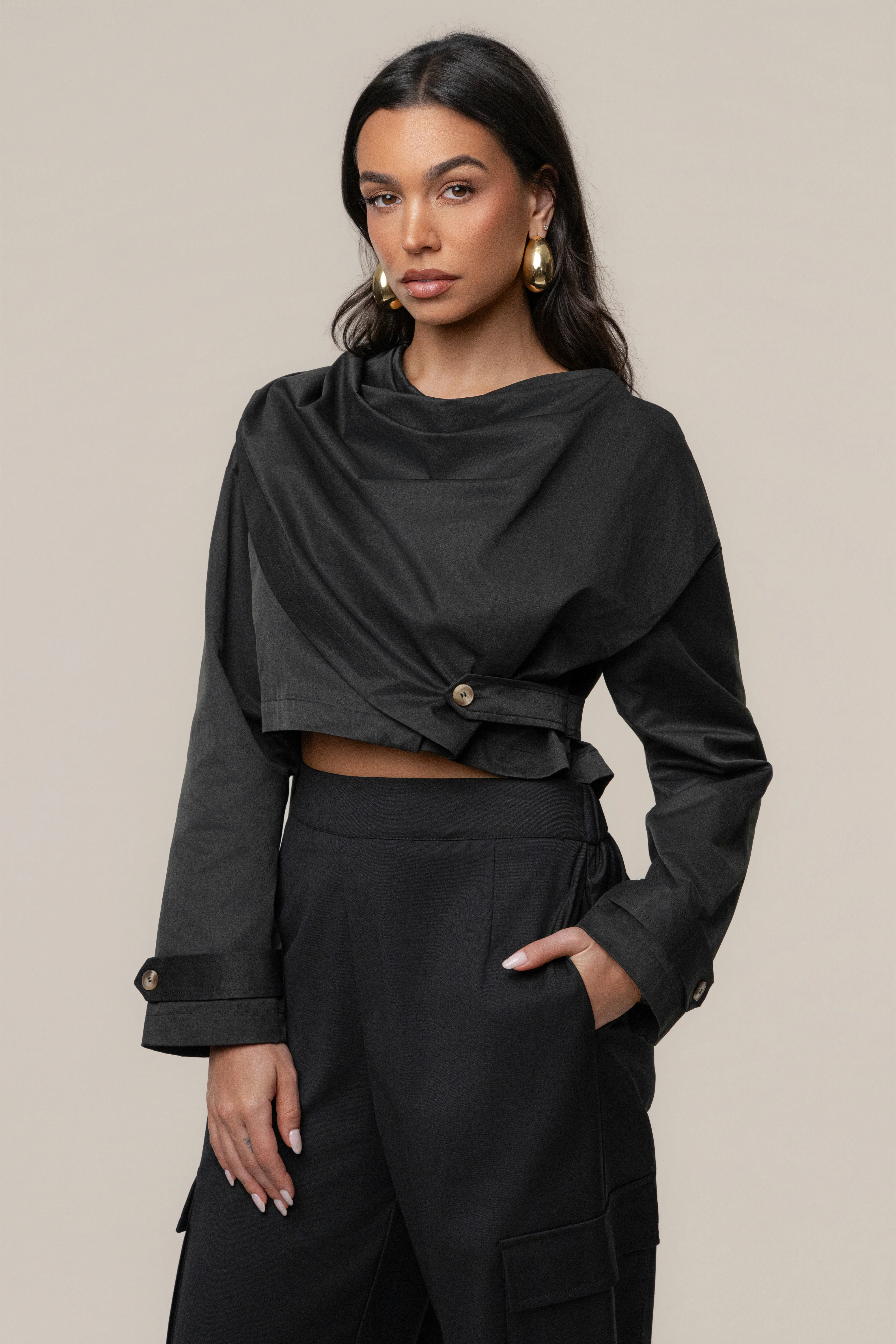 Black Next Level Cape Jacket - Image 2