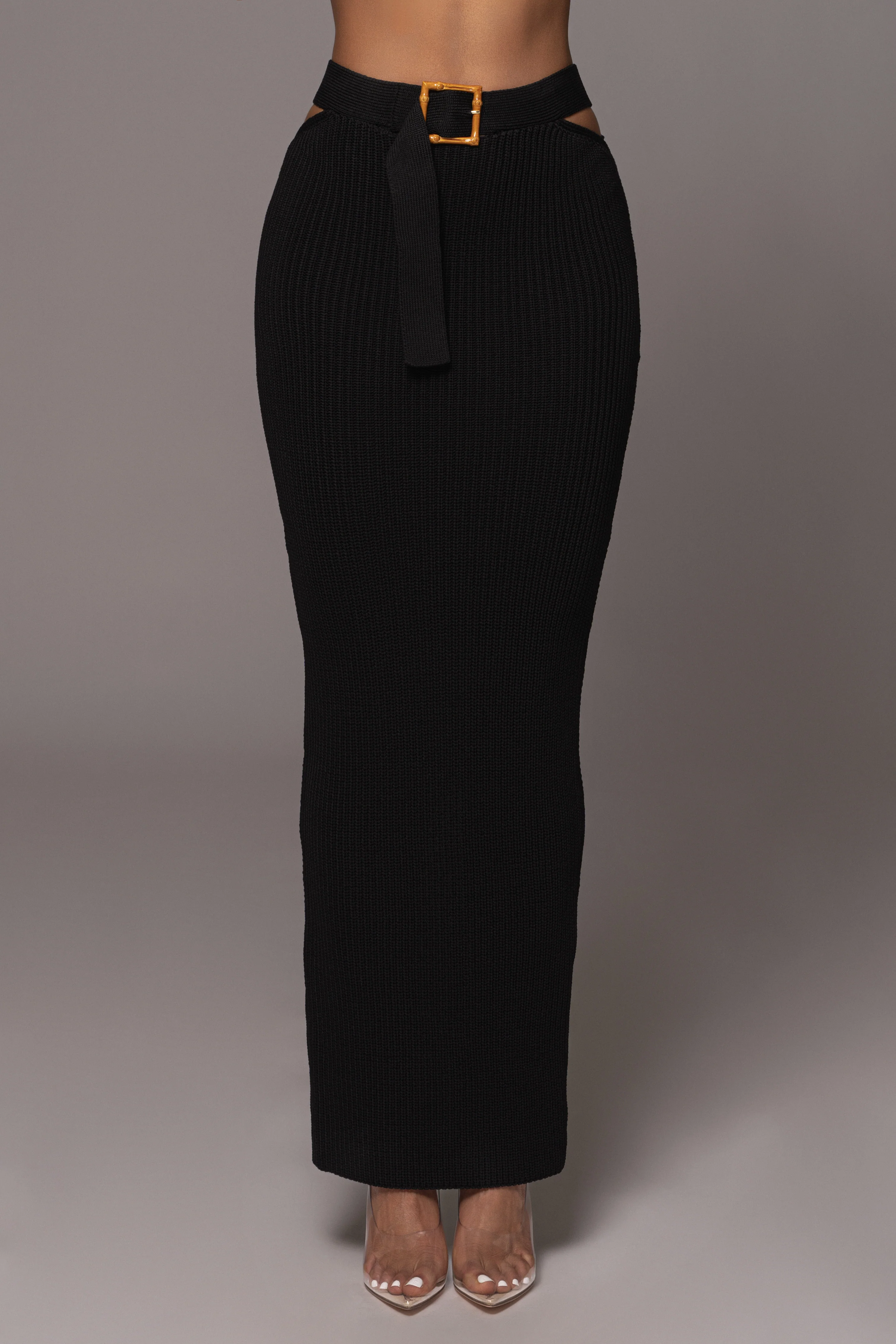 Black Nikole Ribbed Skirt Set - Image 6