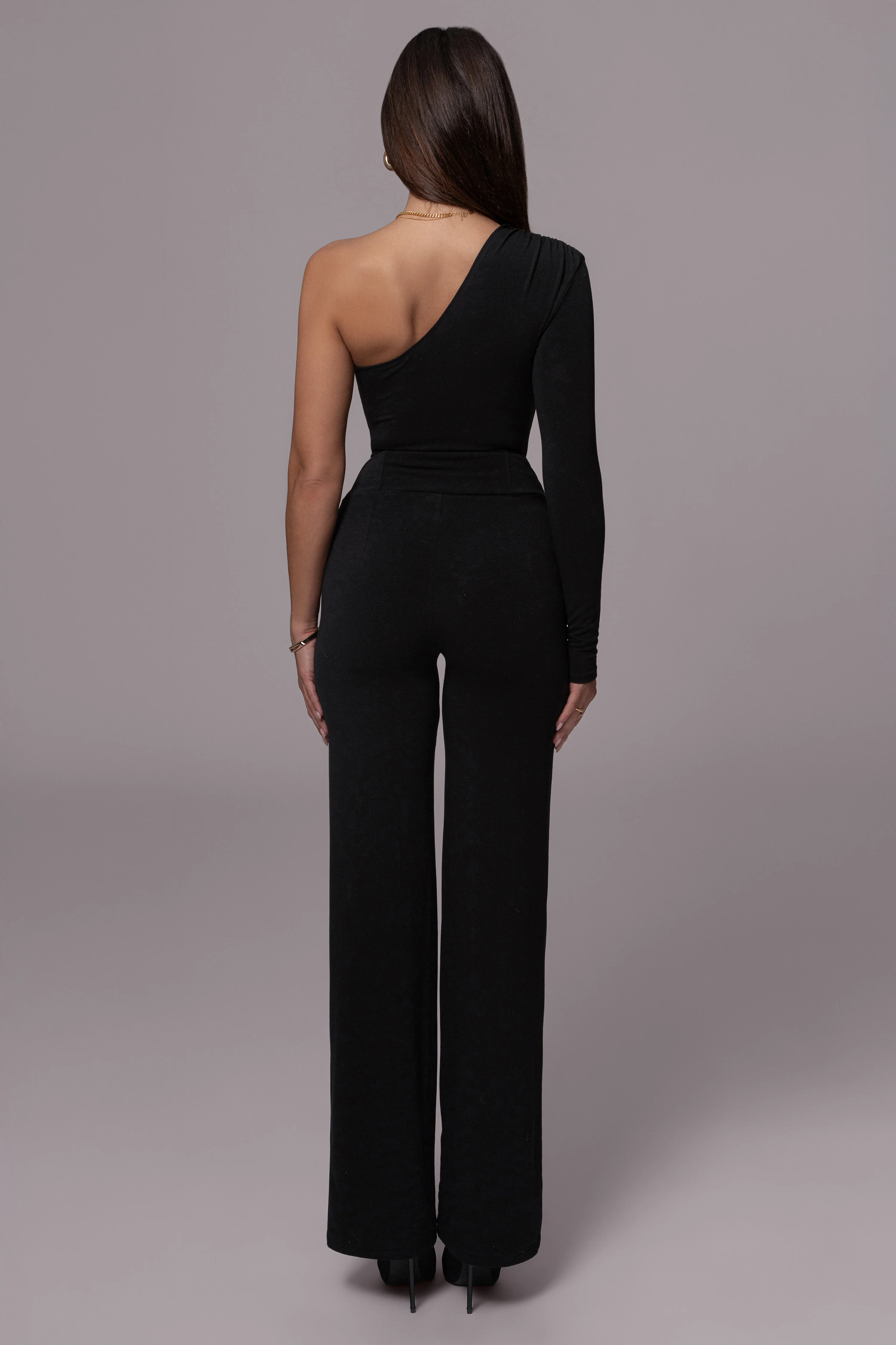 Black Nobu One Shoulder Bodysuit - Image 11