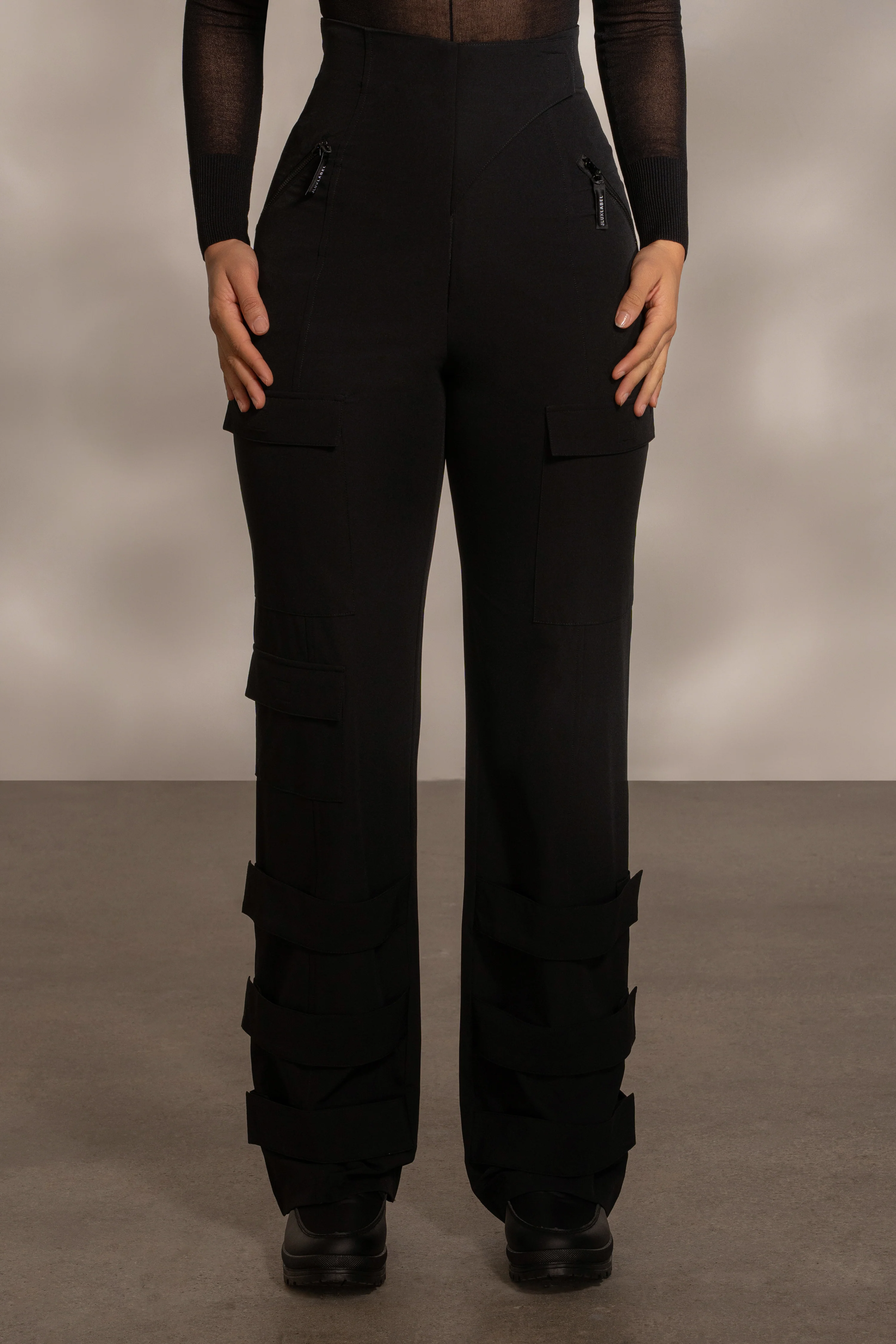 Black Nyah Nylon Utility Pants - Image 3