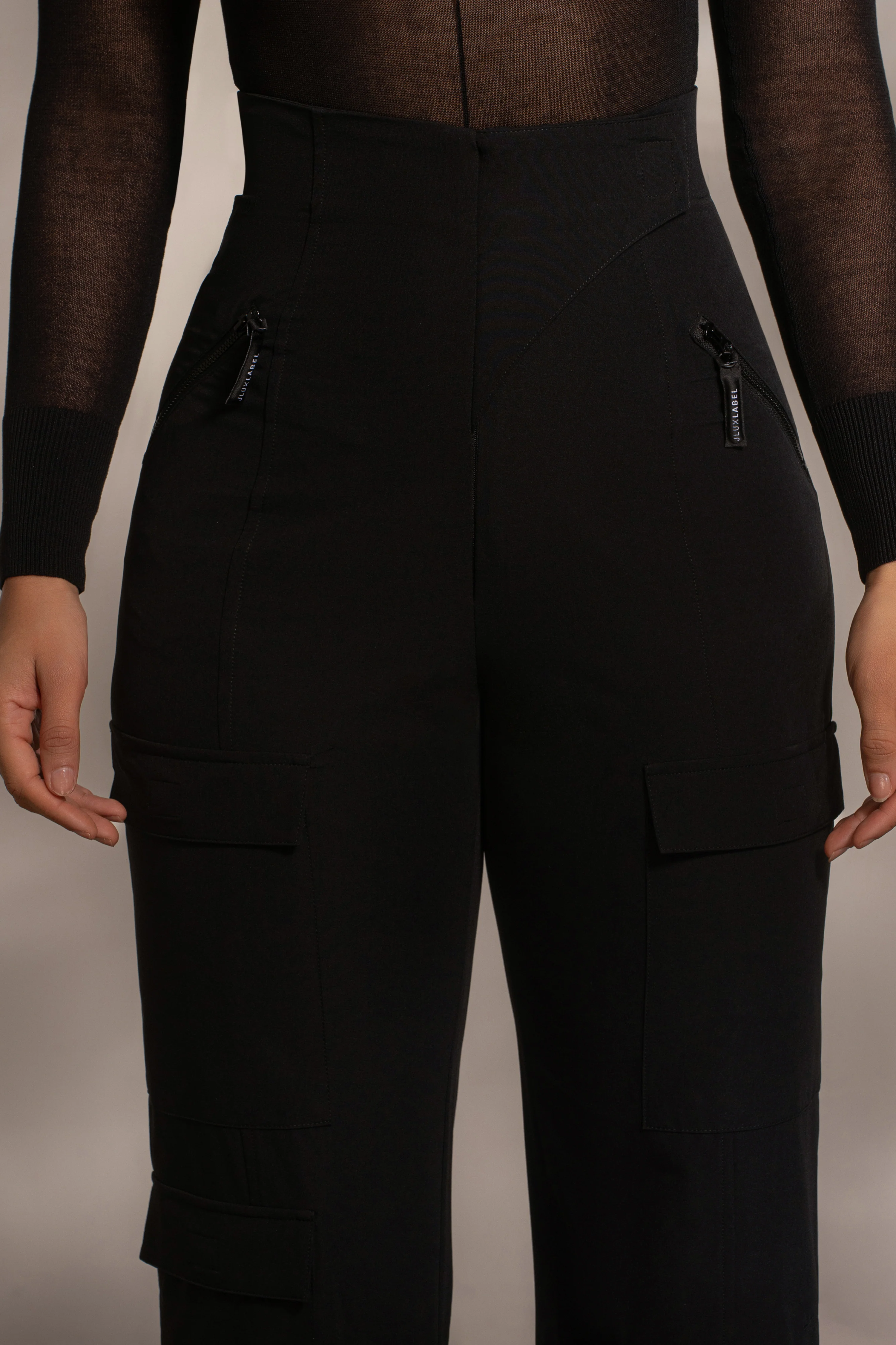 Black Nyah Nylon Utility Pants - Image 5