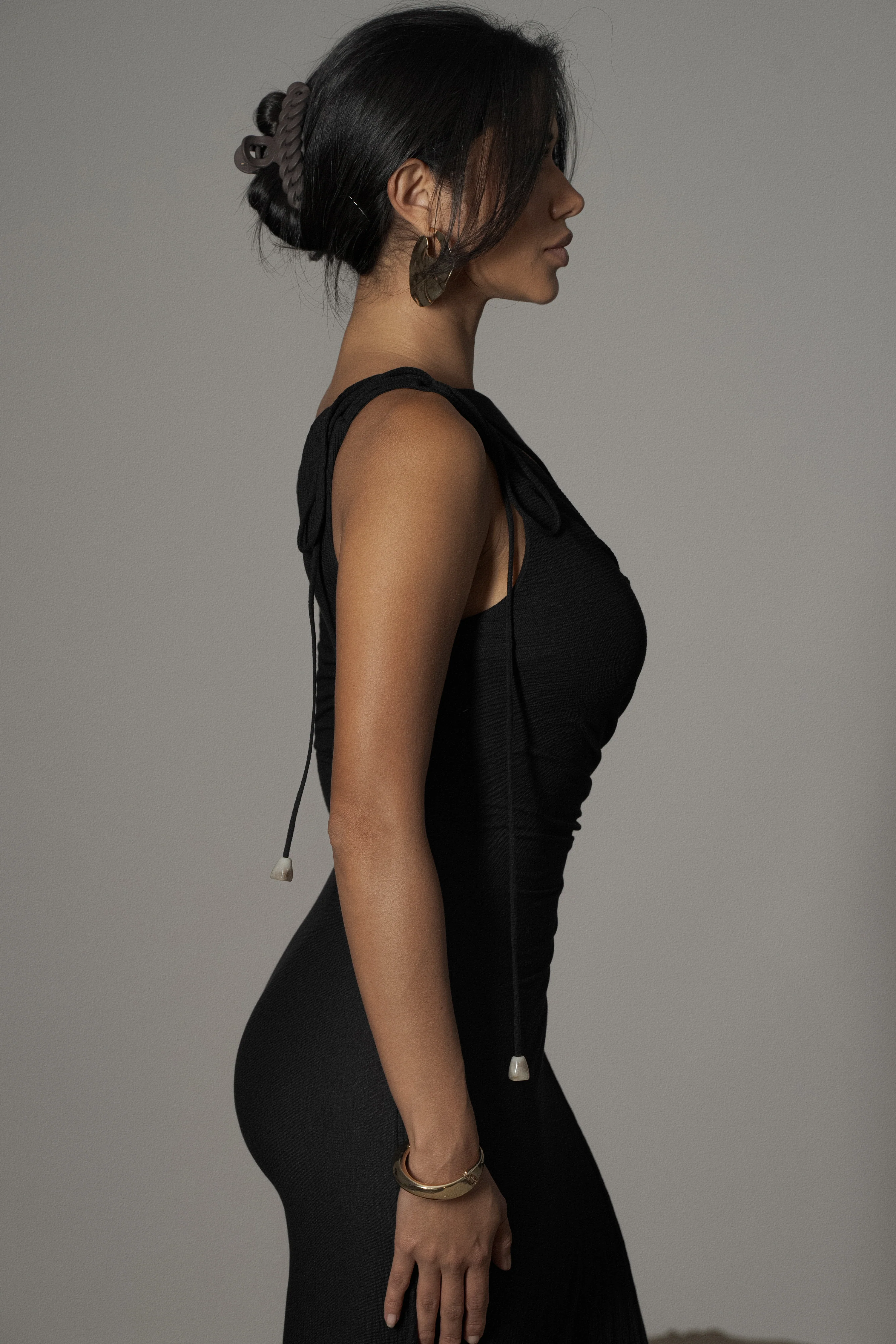 Black Odelia Crinkled Maxi Dress - Image 6