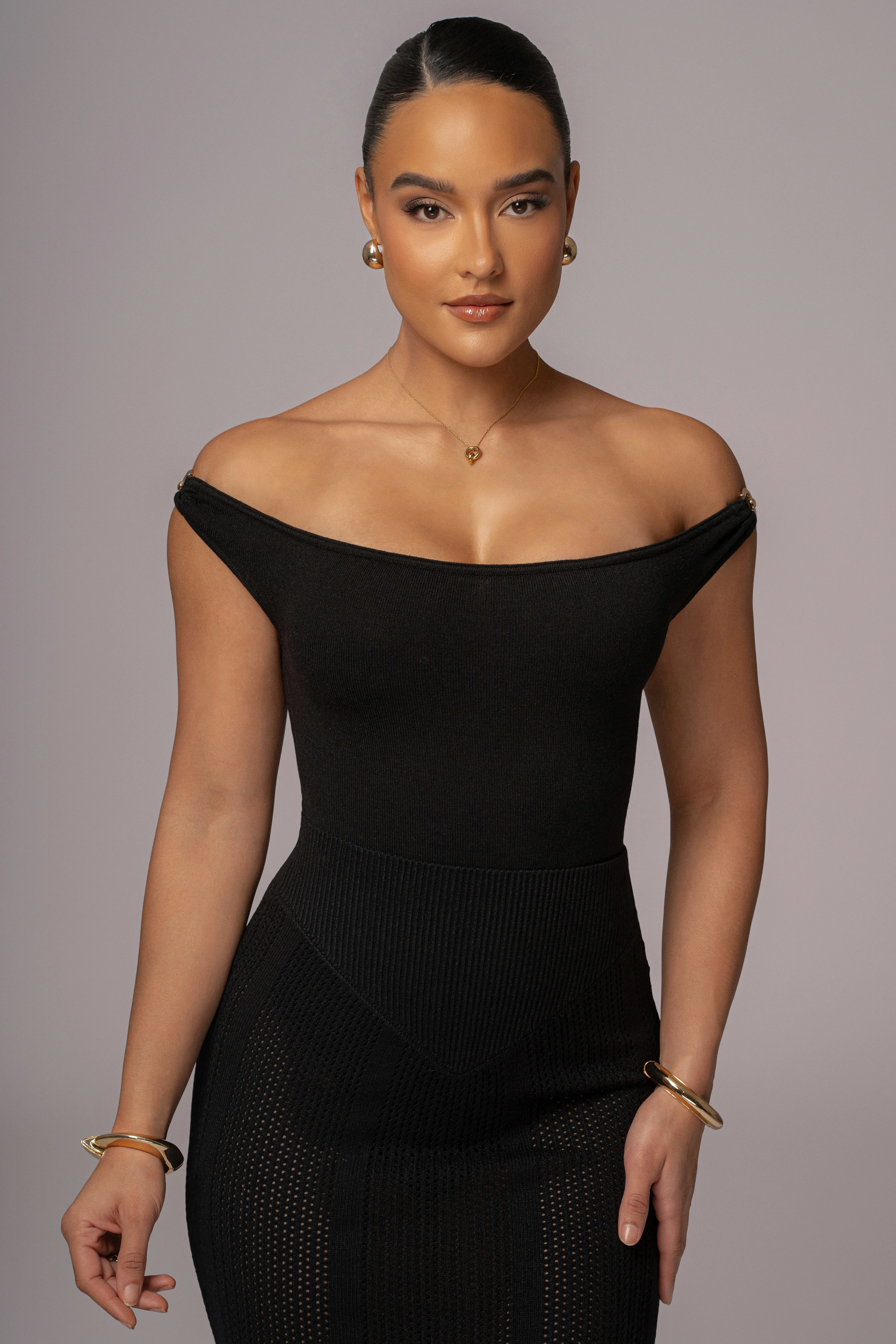 Black Off The Shoulder Bodysuit - Image 4