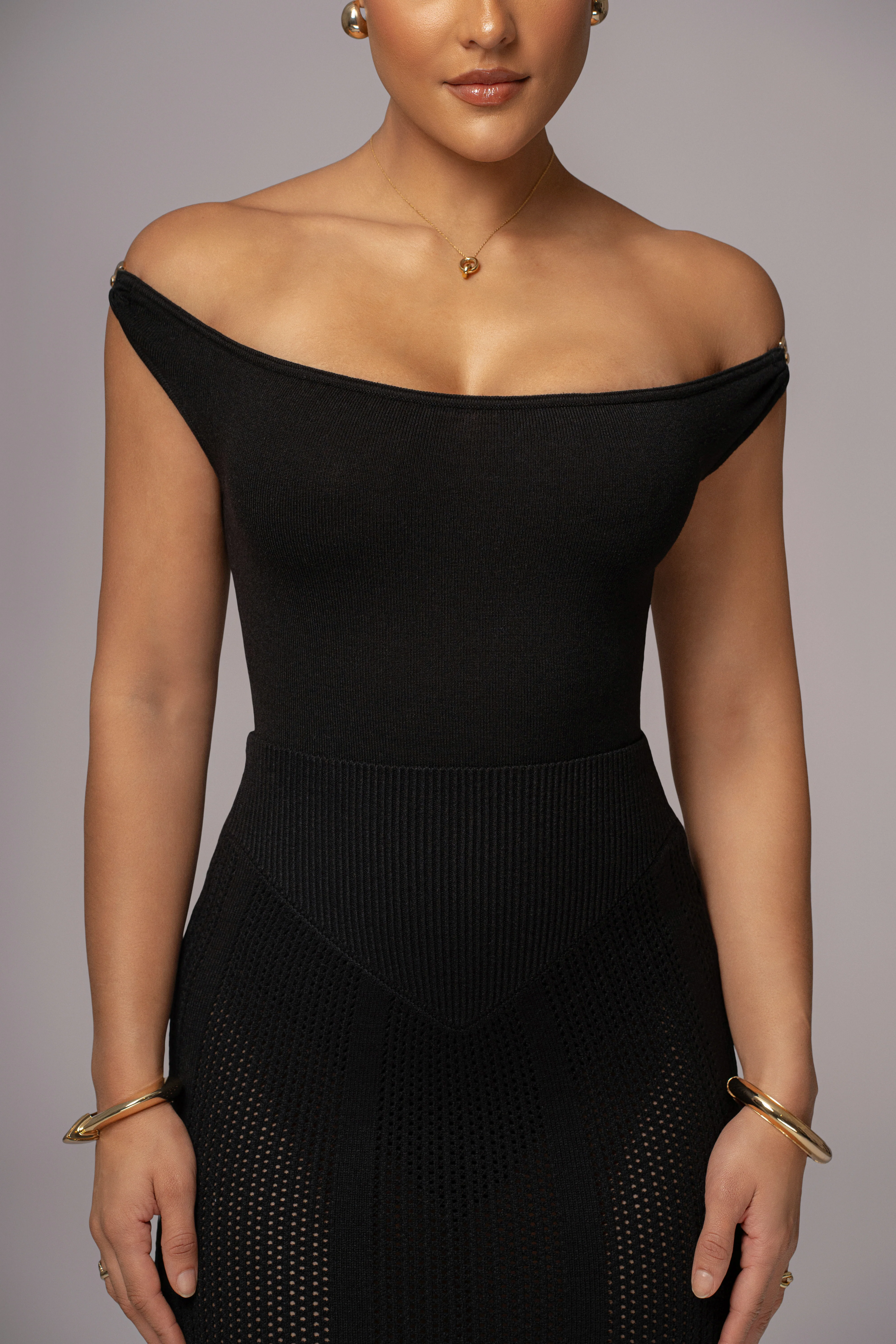 Black Off The Shoulder Bodysuit - Image 5