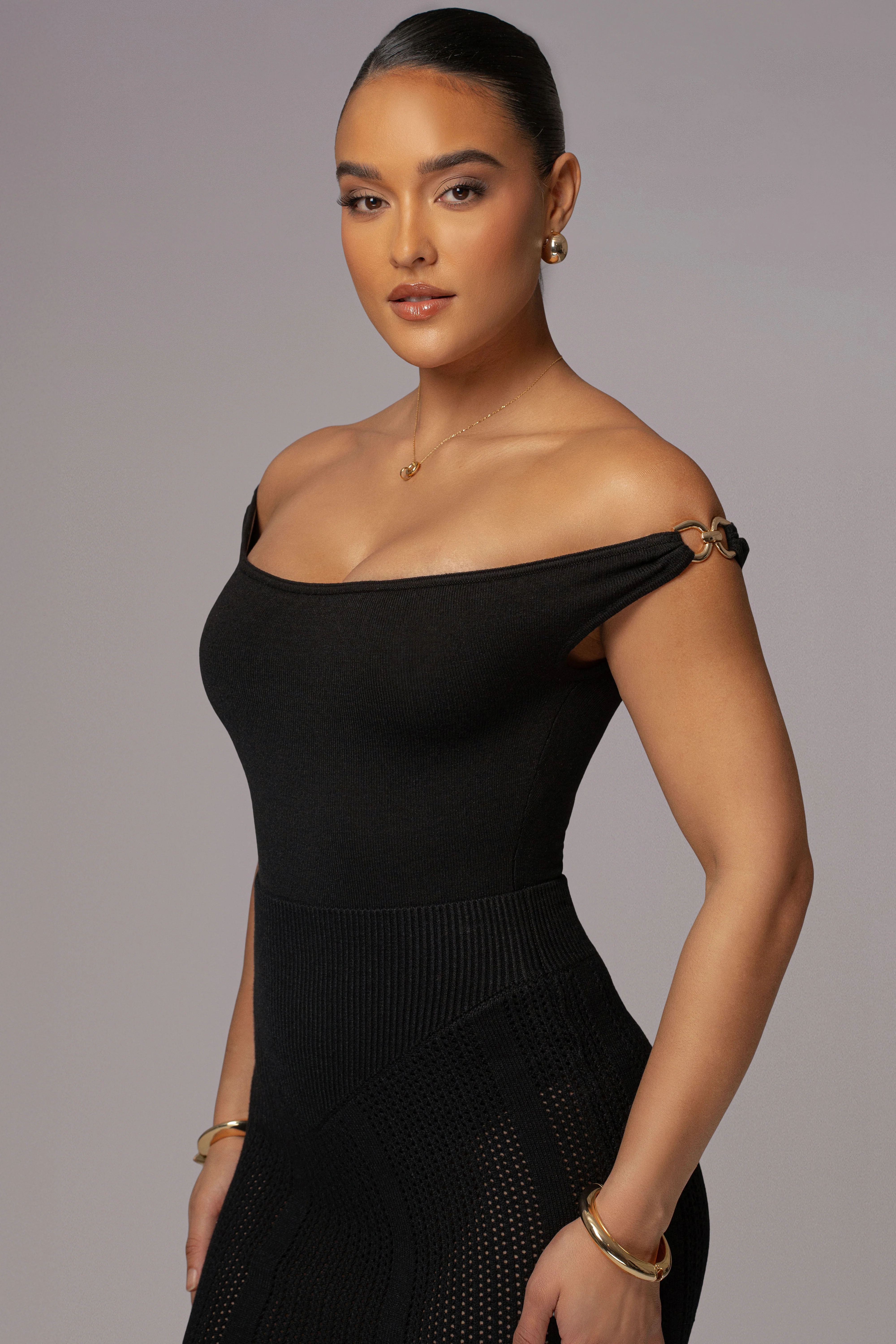 Black Off The Shoulder Bodysuit - Image 7