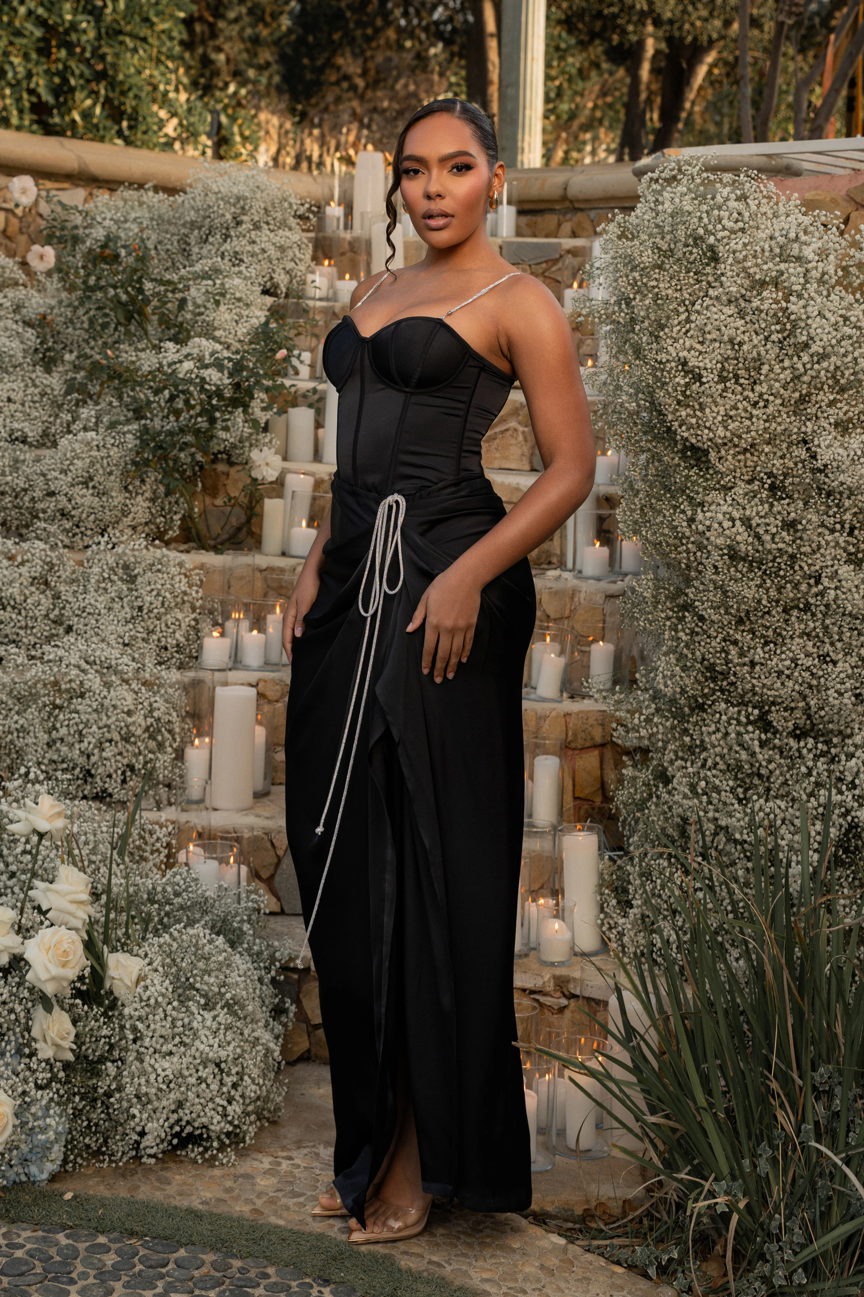 Black Olea Satin Skirt - Image 5