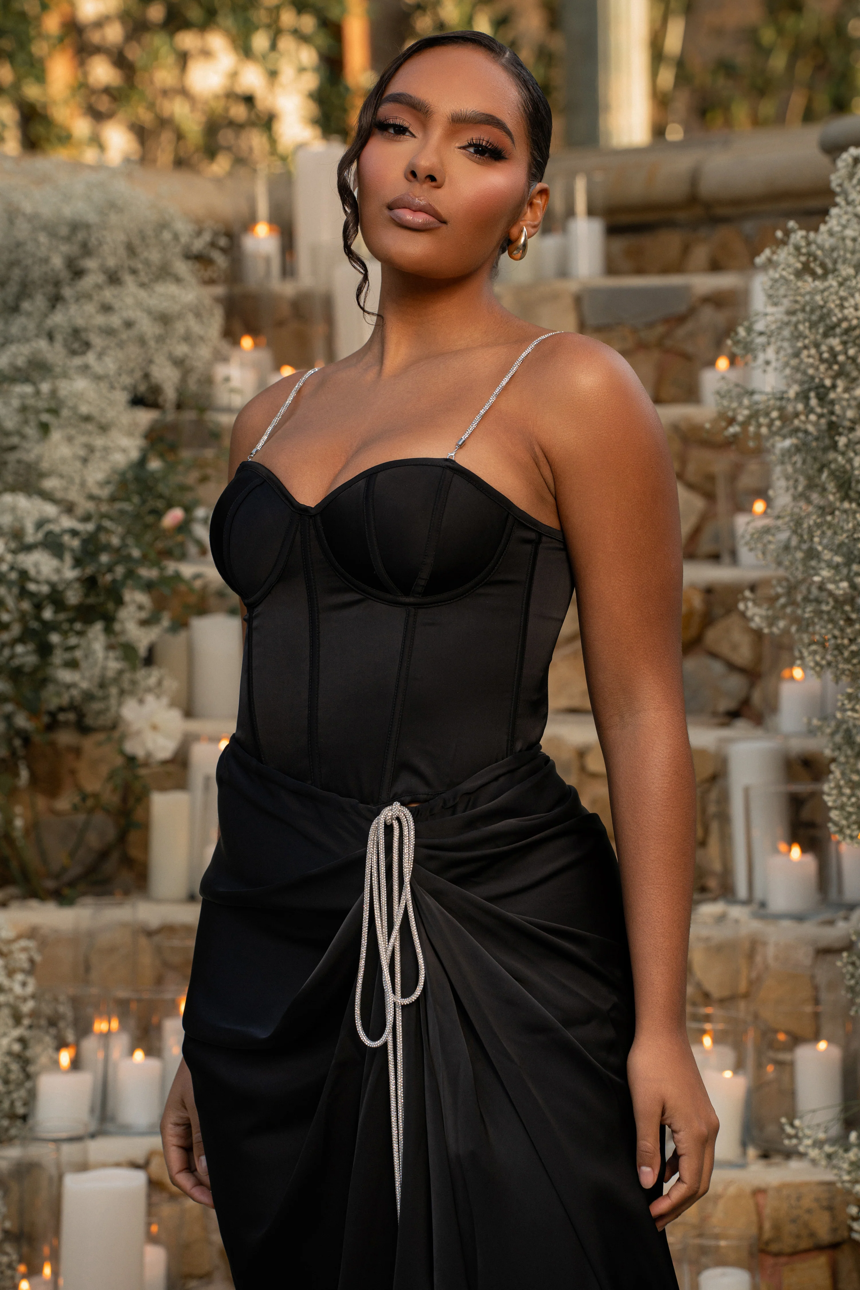 Black Olea Satin Skirt - Image 6