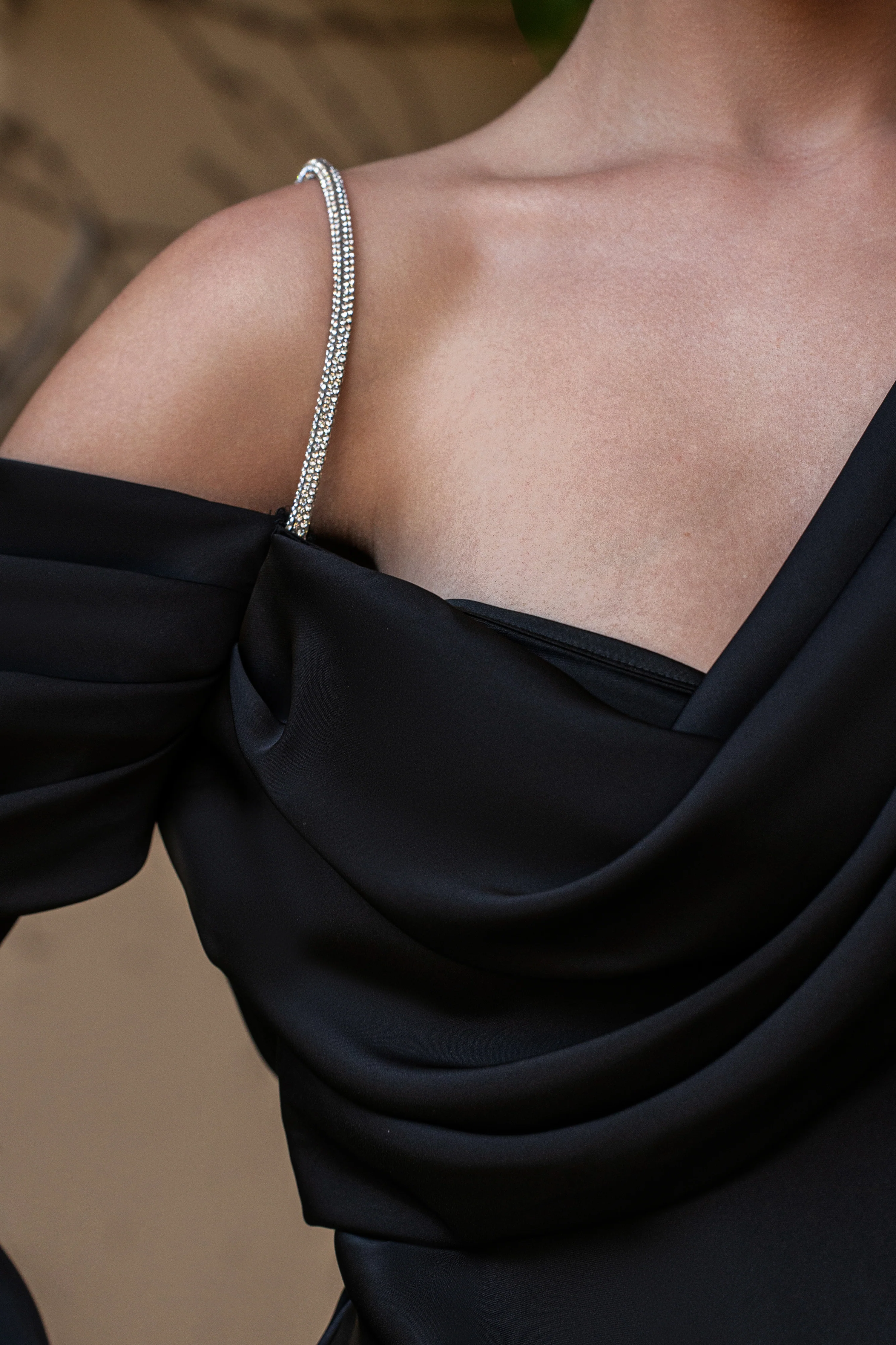 Black One And Only Satin Dress - Image 19
