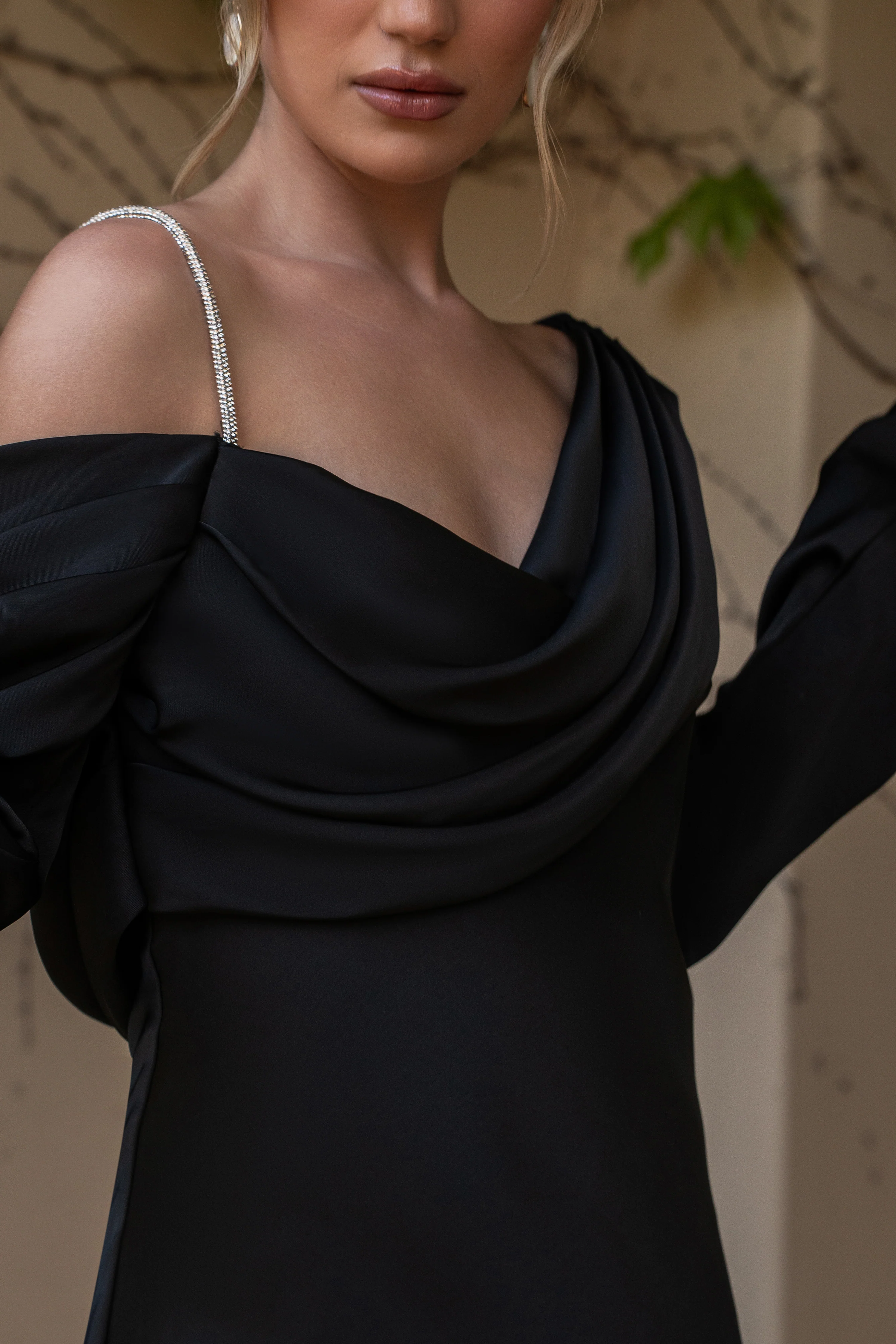Black One And Only Satin Dress - Image 8