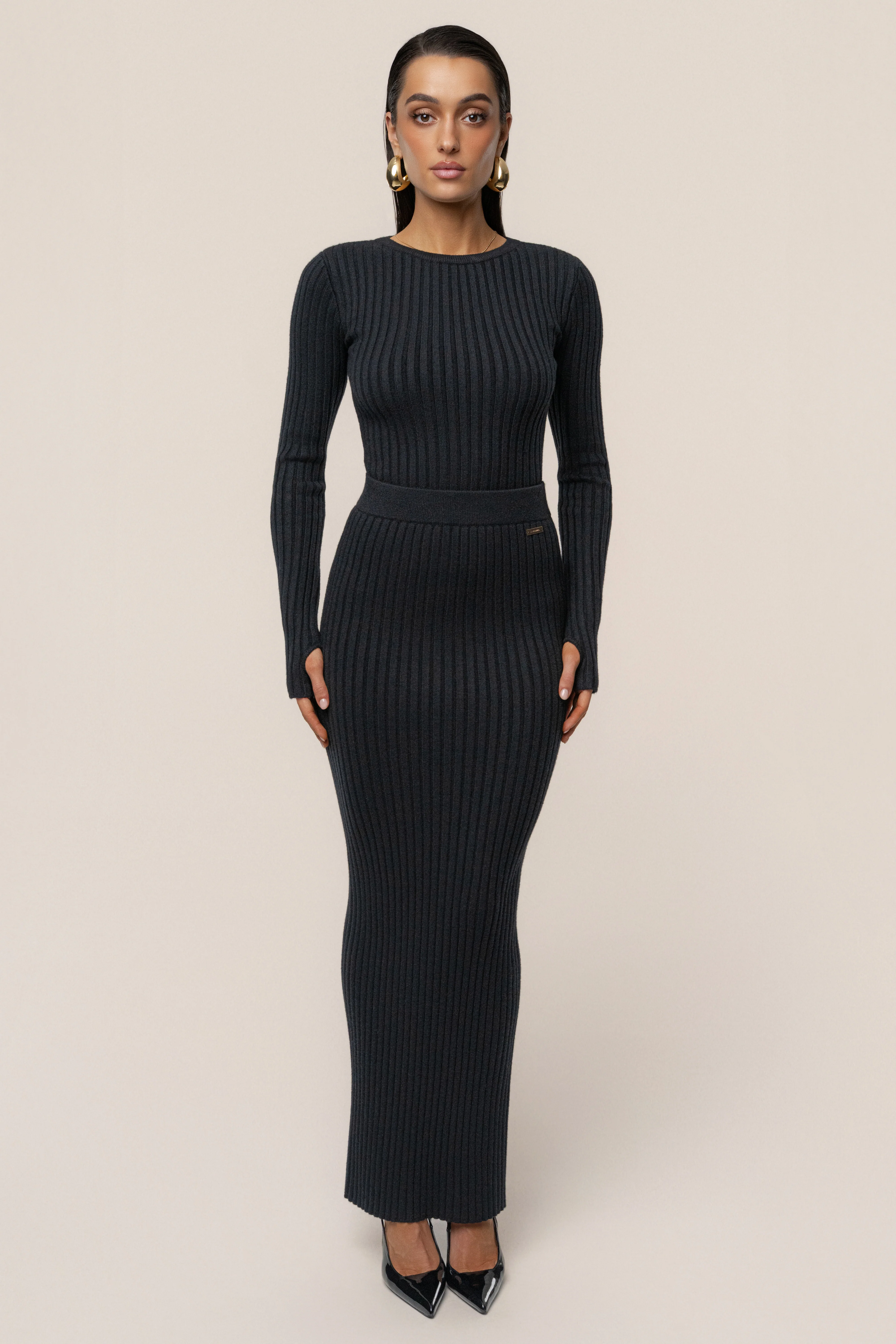 Black Overcast Ribbed Top - Image 3
