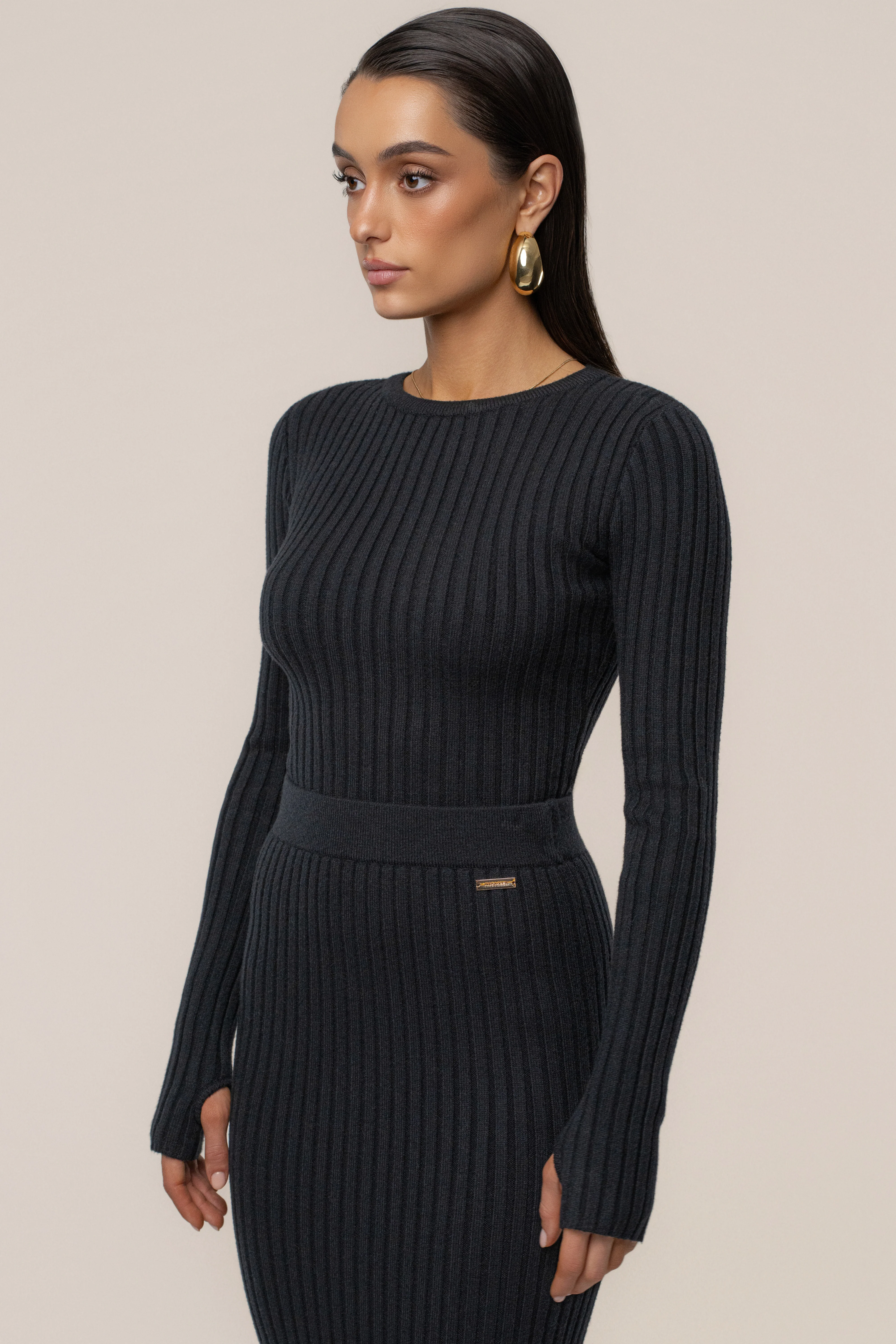 Black Overcast Ribbed Top - Image 4