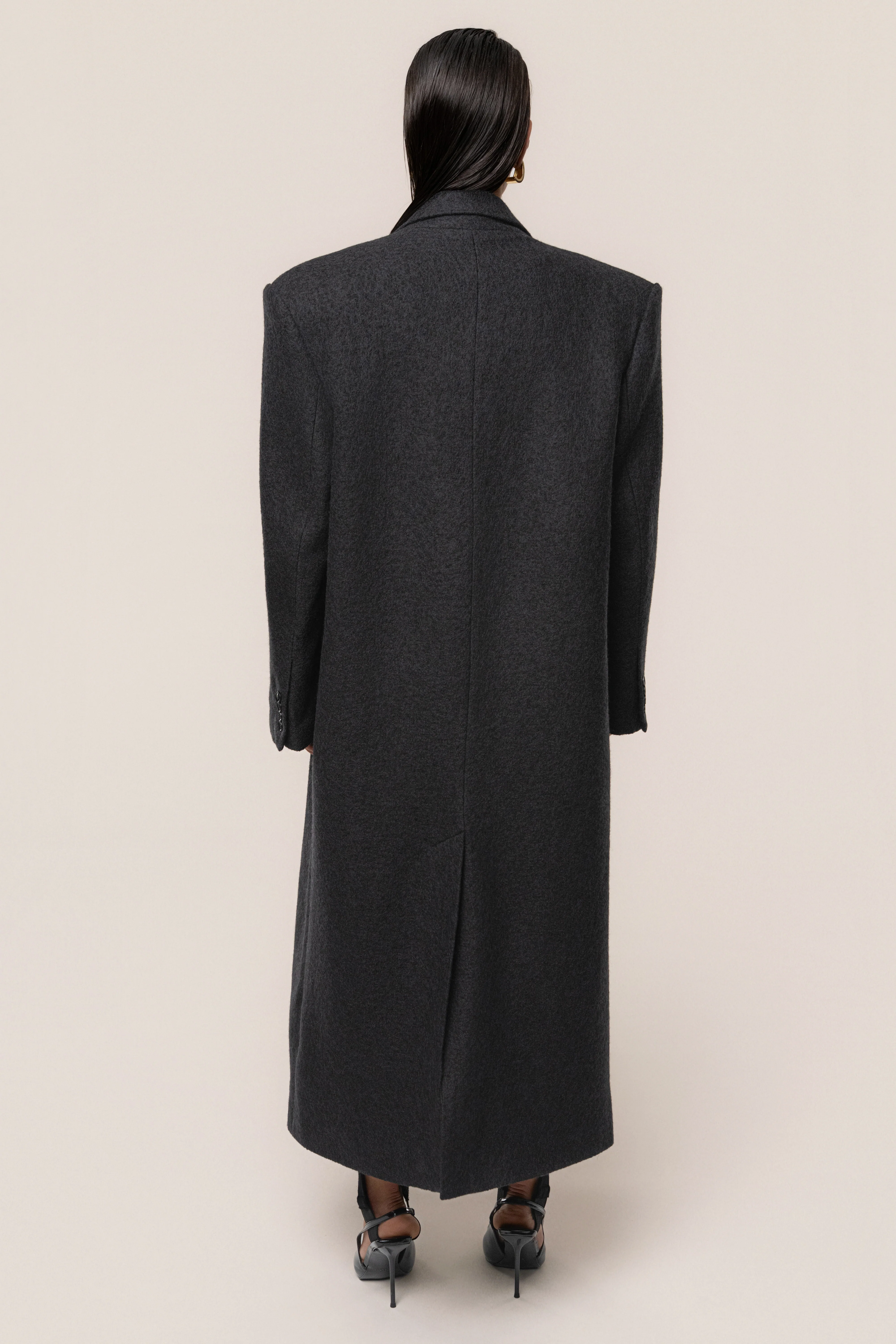 Black Oversize Double Breasted Coat - Image 10
