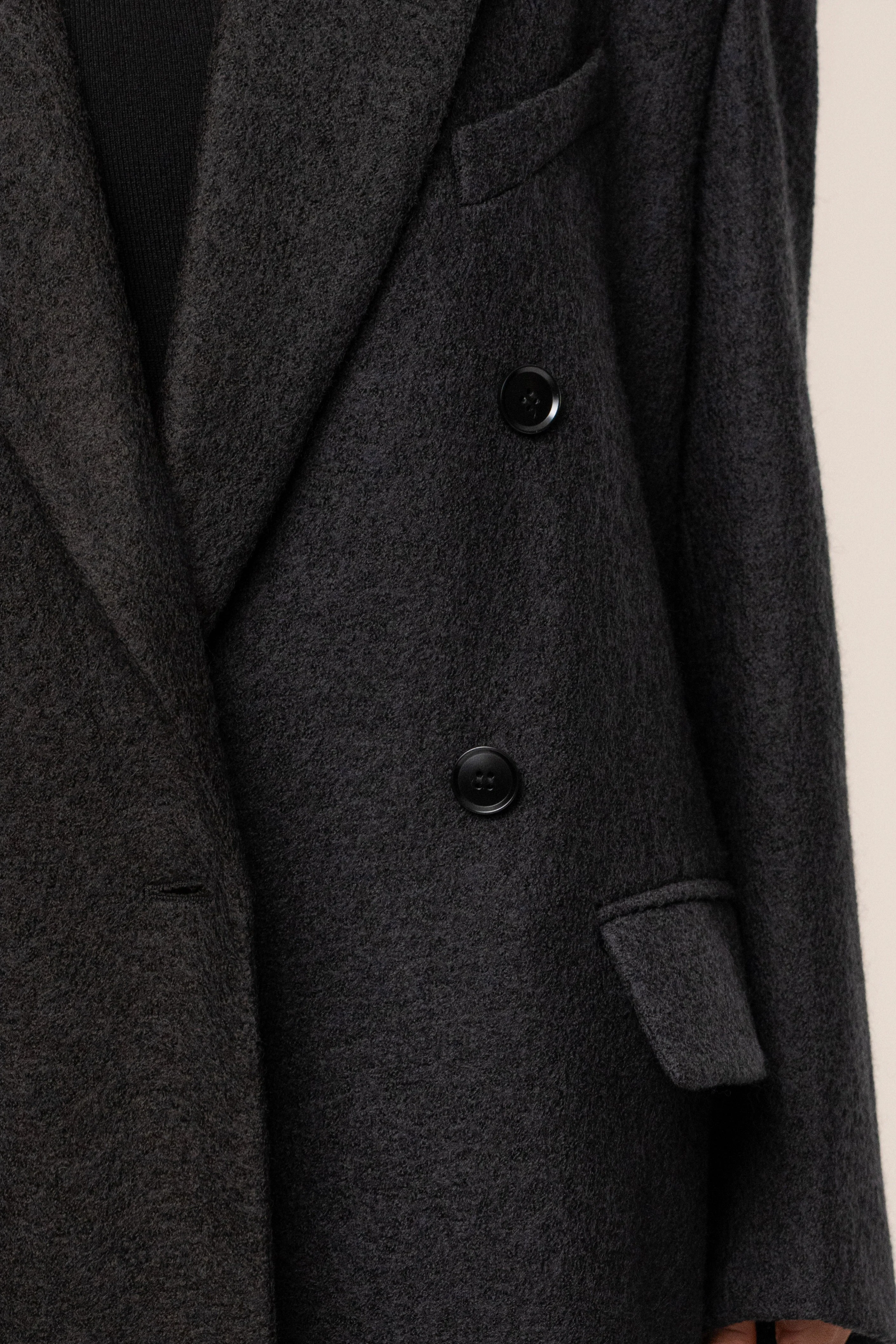 Black Oversize Double Breasted Coat - Image 11