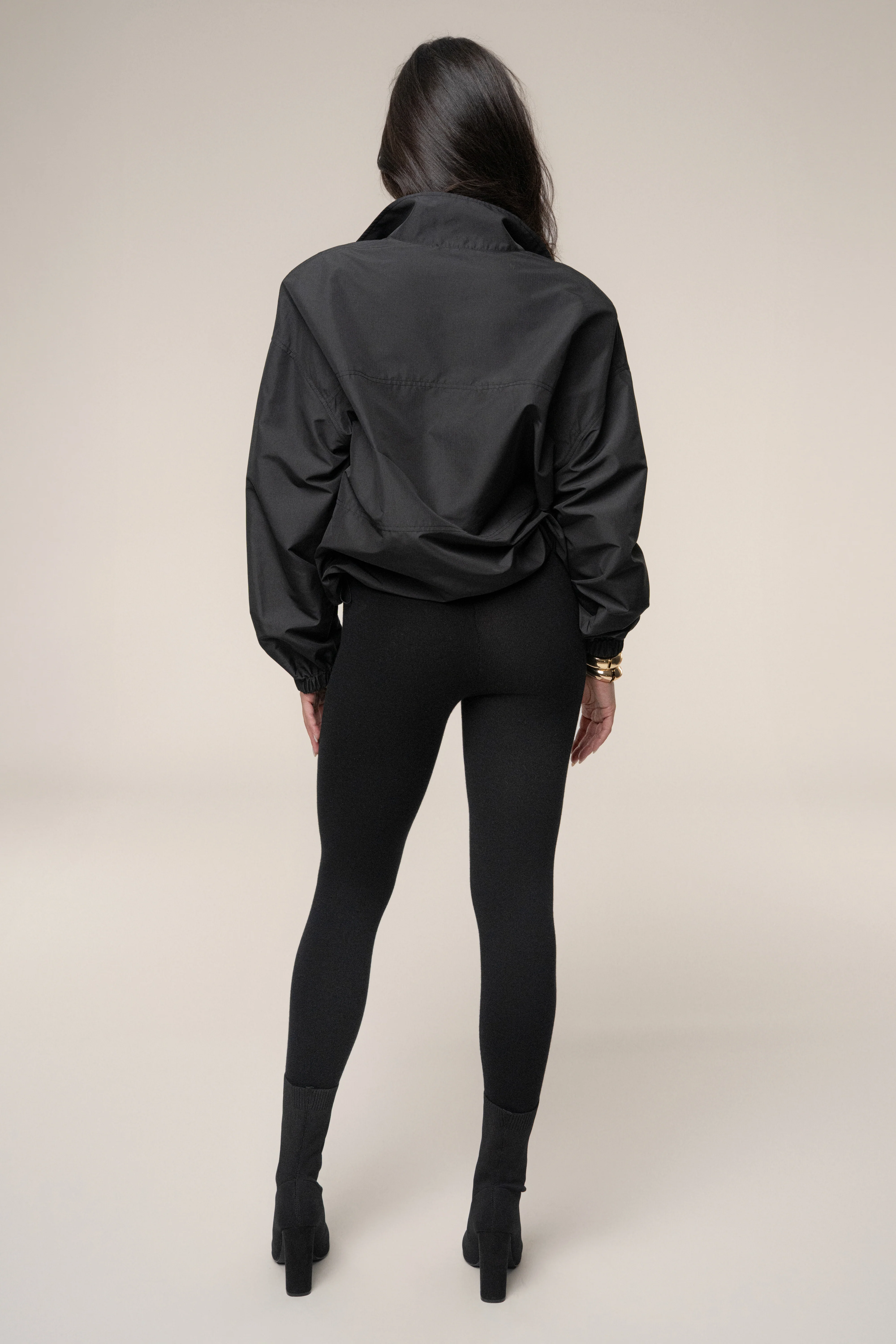 Black Oversized Funnel Jacket - Image 7