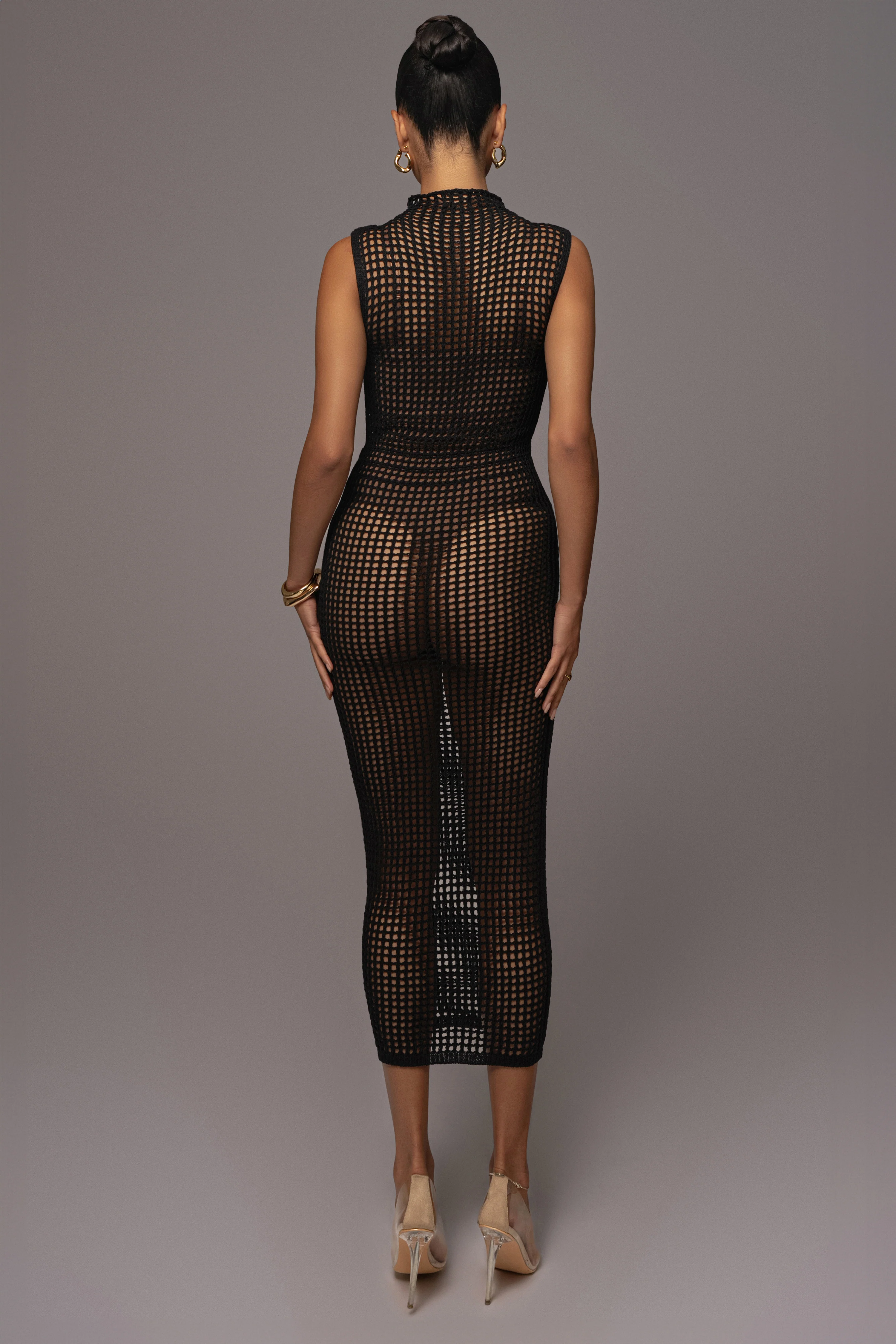 Black Pacific Tides Crochet Maxi Dress - Image 8