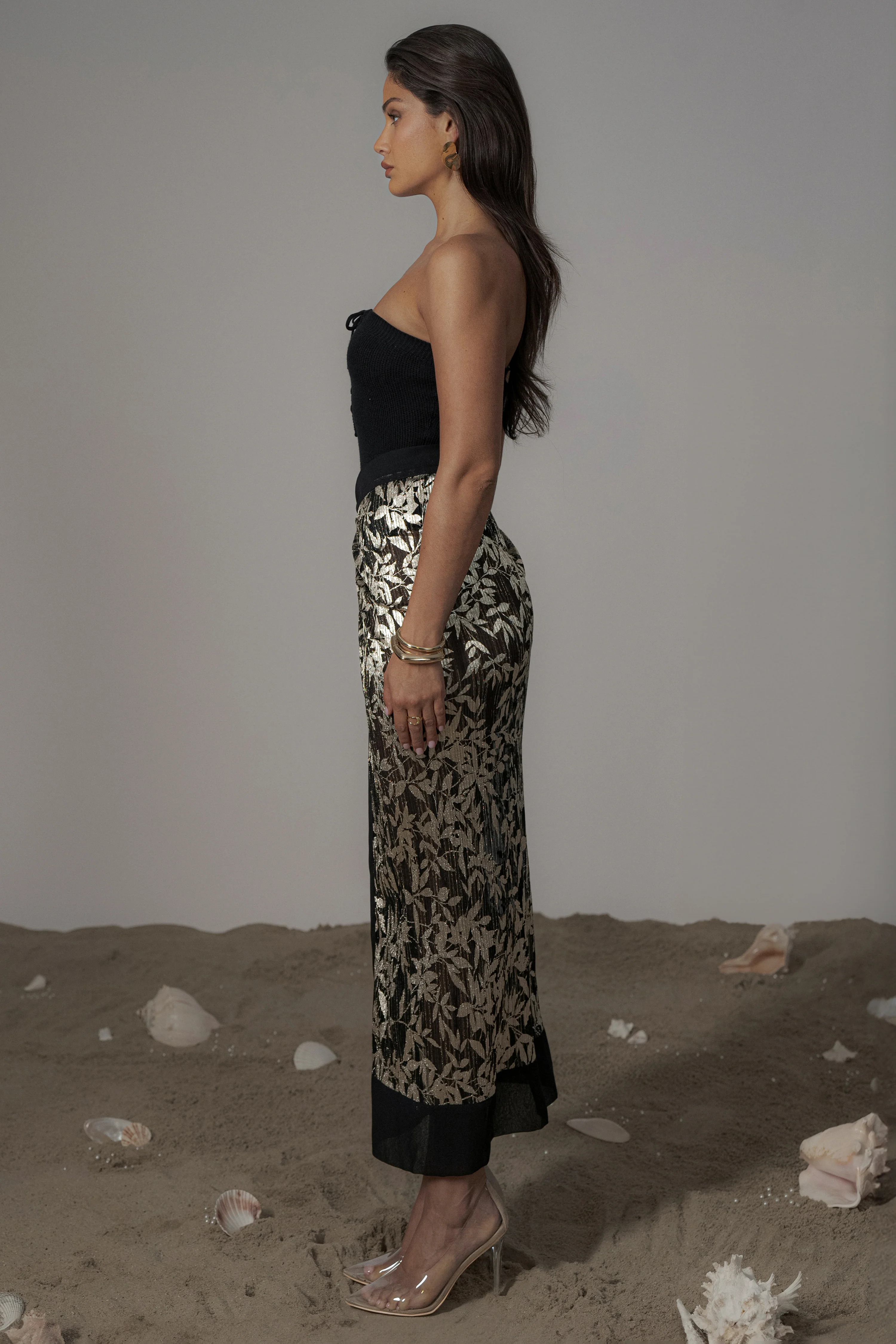 Black Positano Printed Sarong Skirt - Image 5