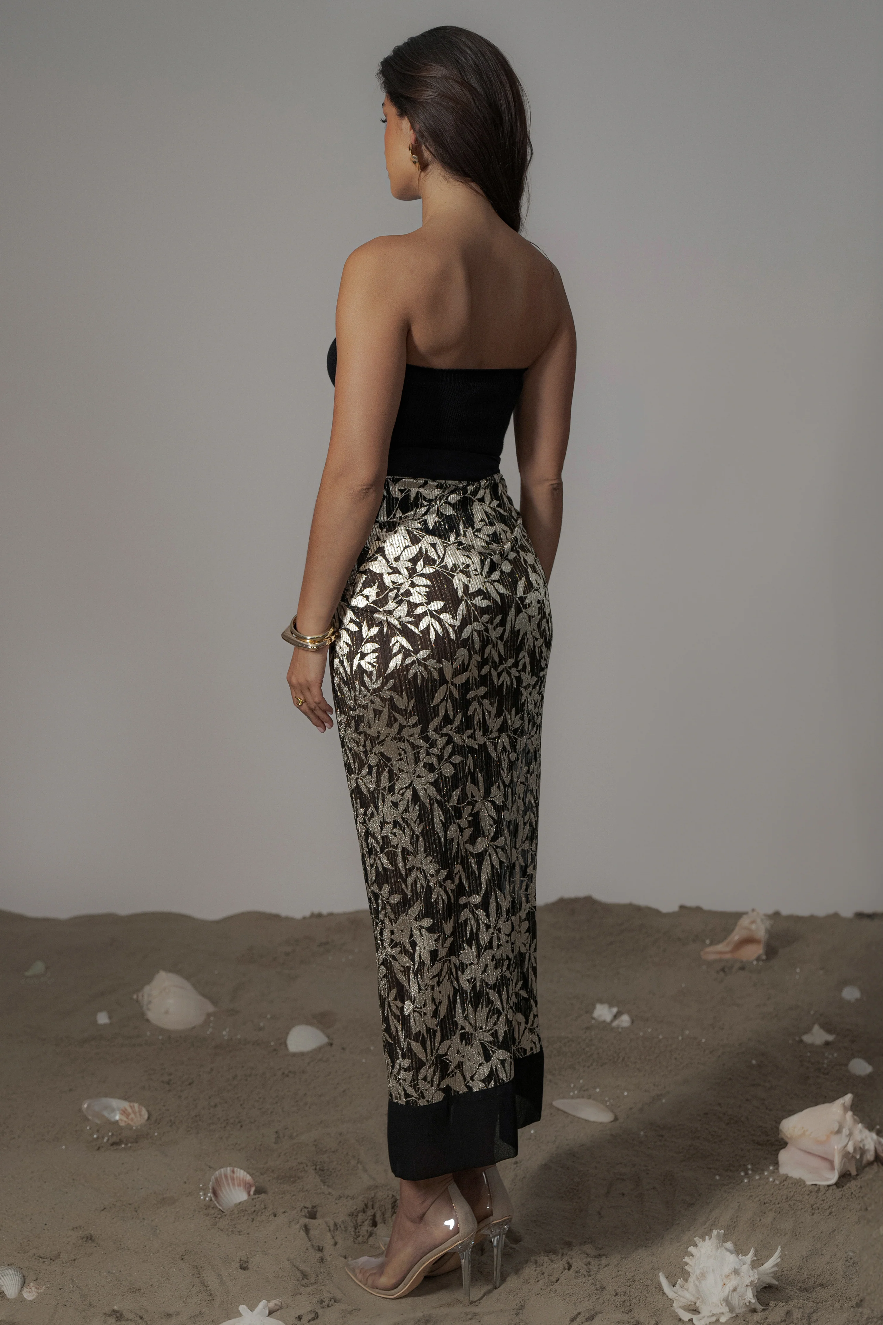 Black Positano Printed Sarong Skirt - Image 6