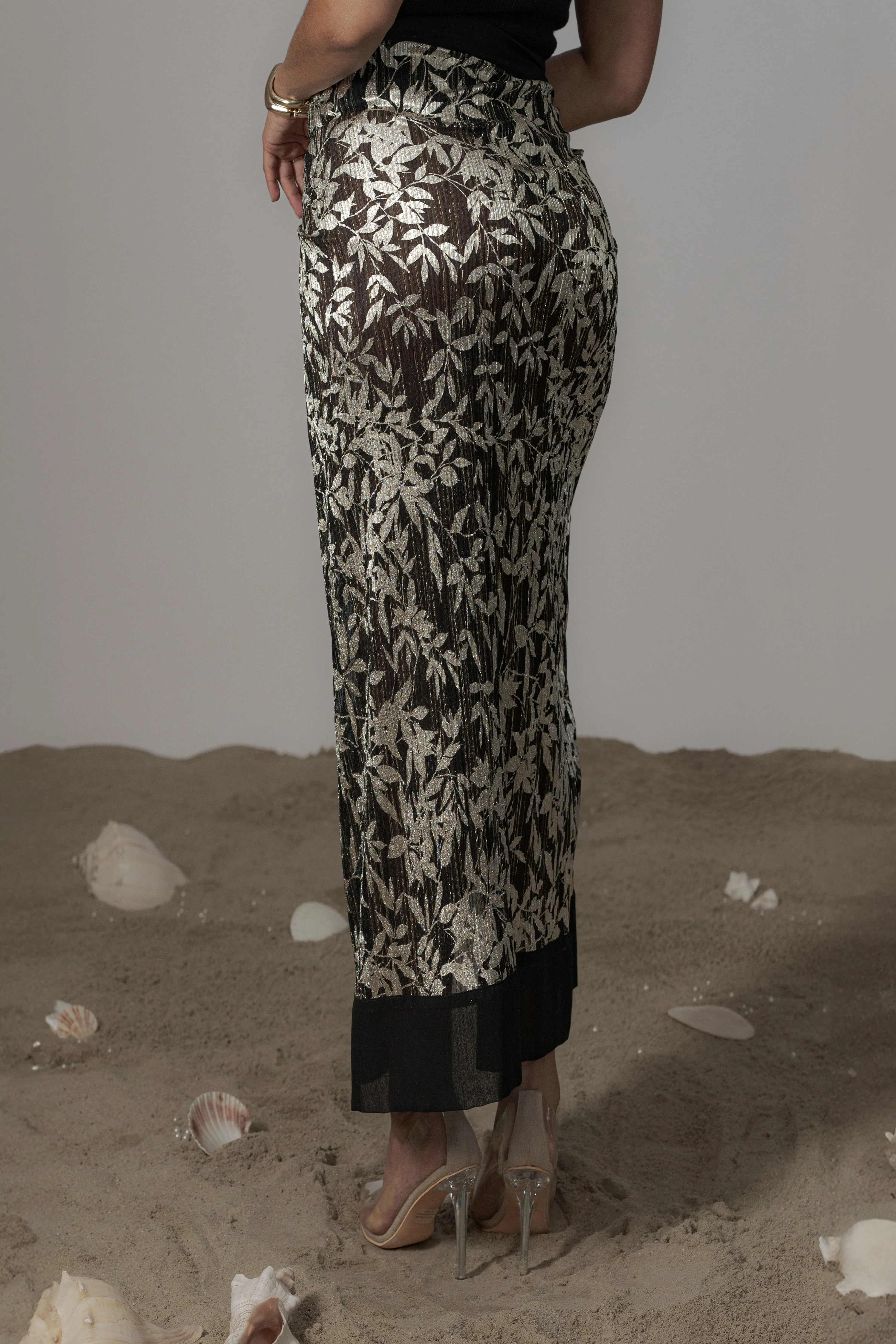 Black Positano Printed Sarong Skirt - Image 9