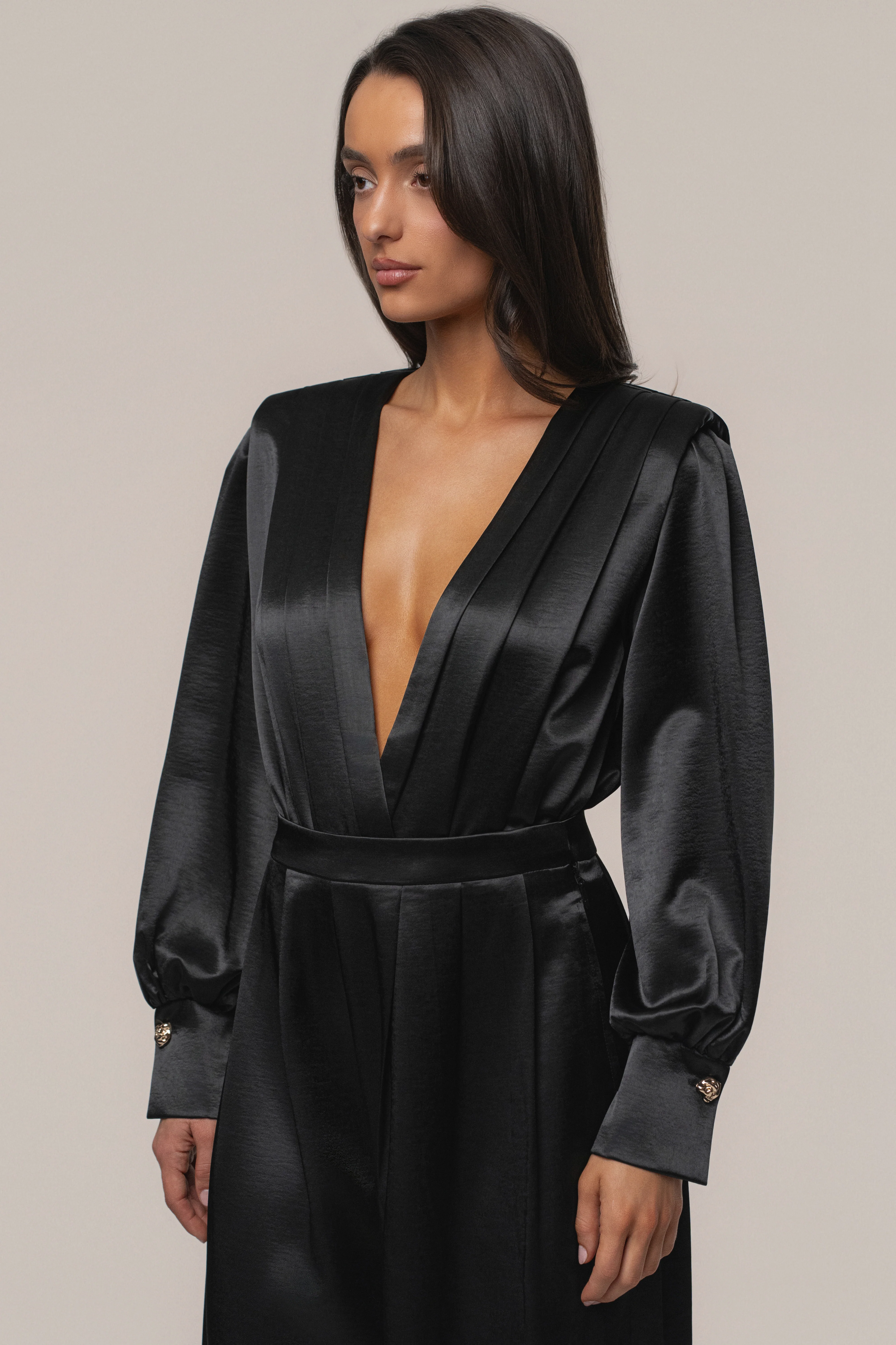 Black Satin Radiance Bodysuit - Image 13