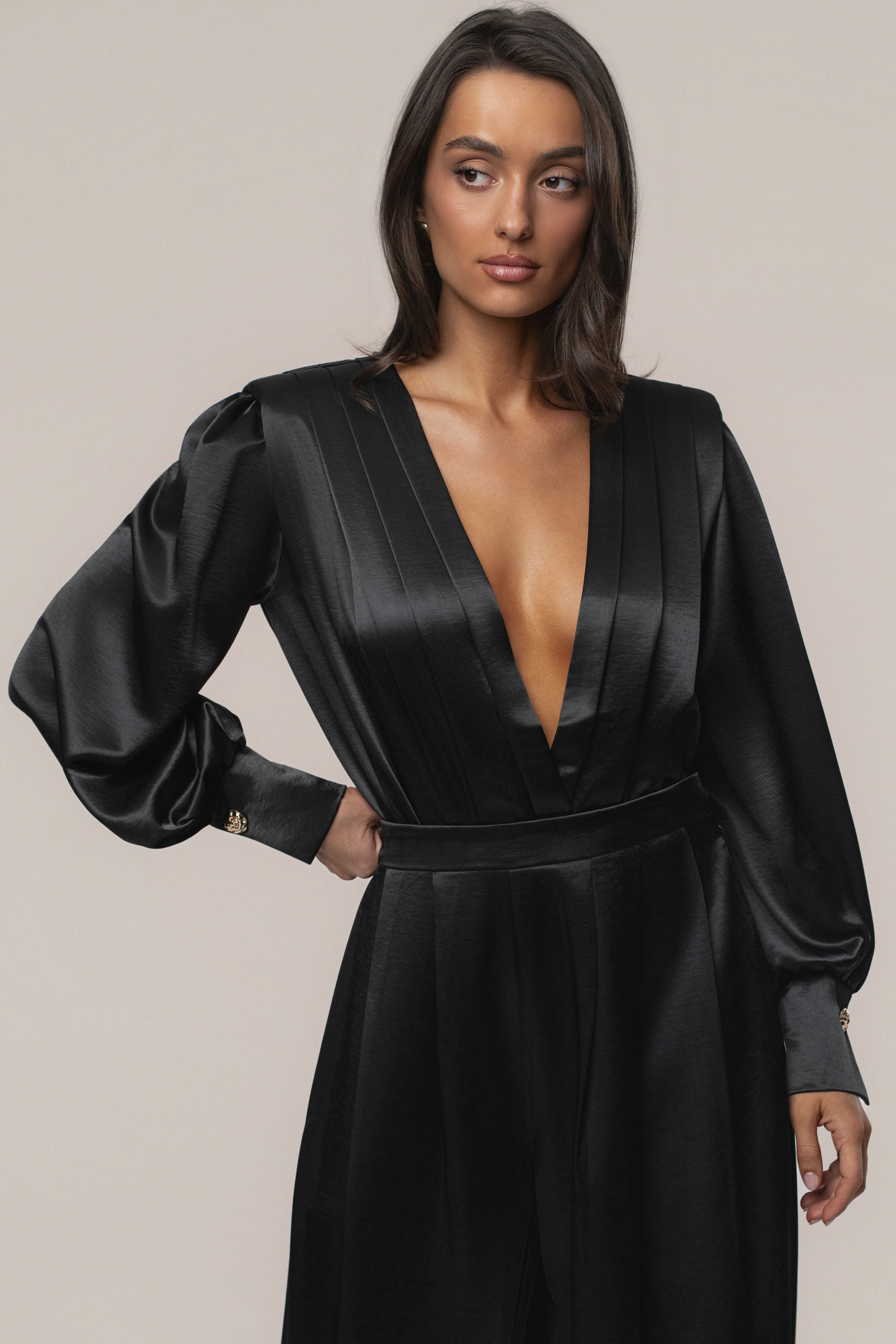 Black Satin Radiance Bodysuit - Image 5