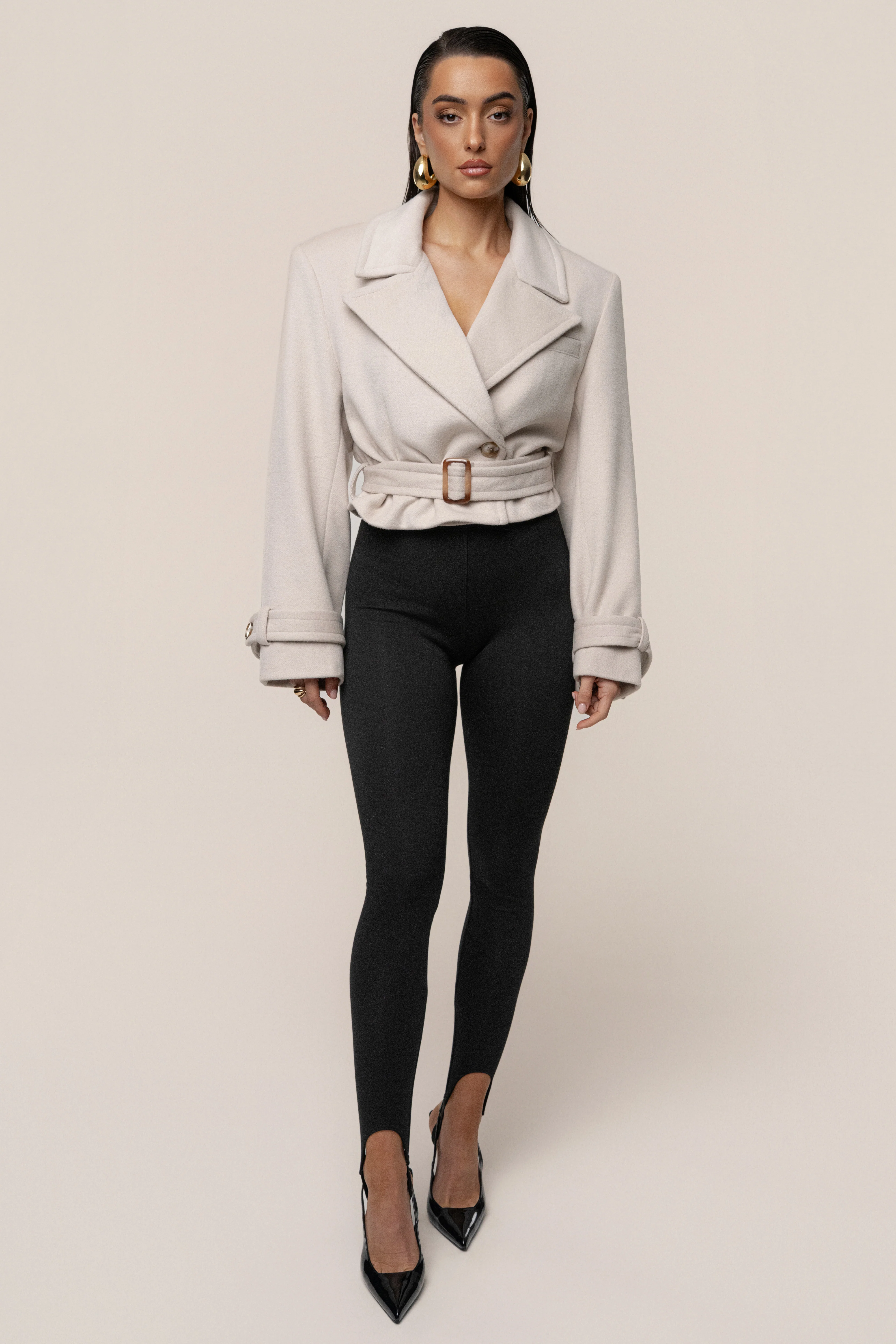 Black Sculpted Stirrup Legging - Image 2