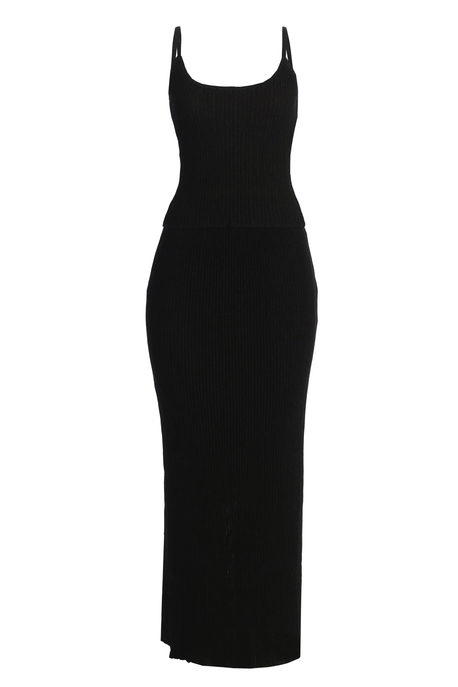 Black Serena Ribbed Skirt Set - Image 3