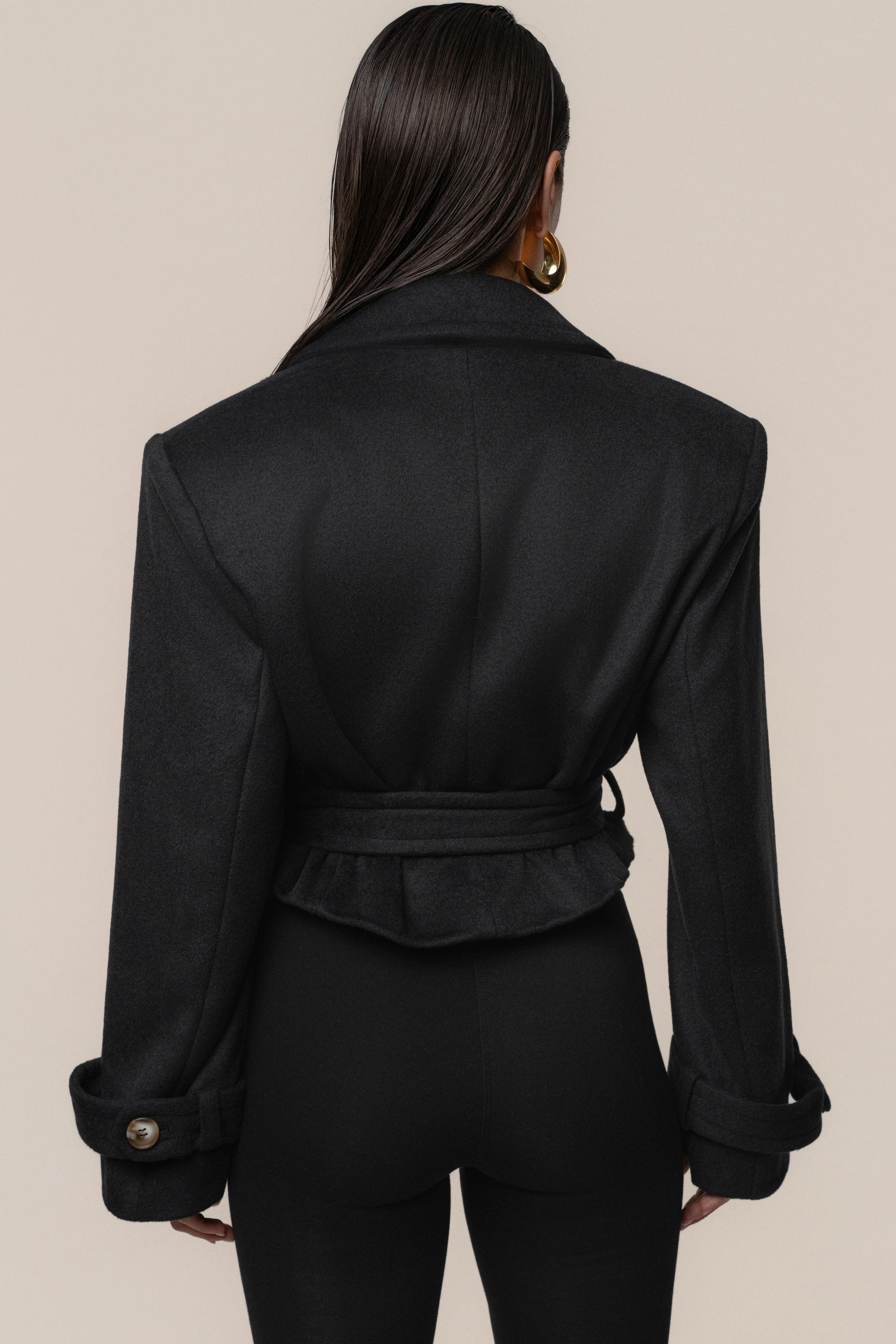 Black Sharp Presence Crop Jacket - Image 10