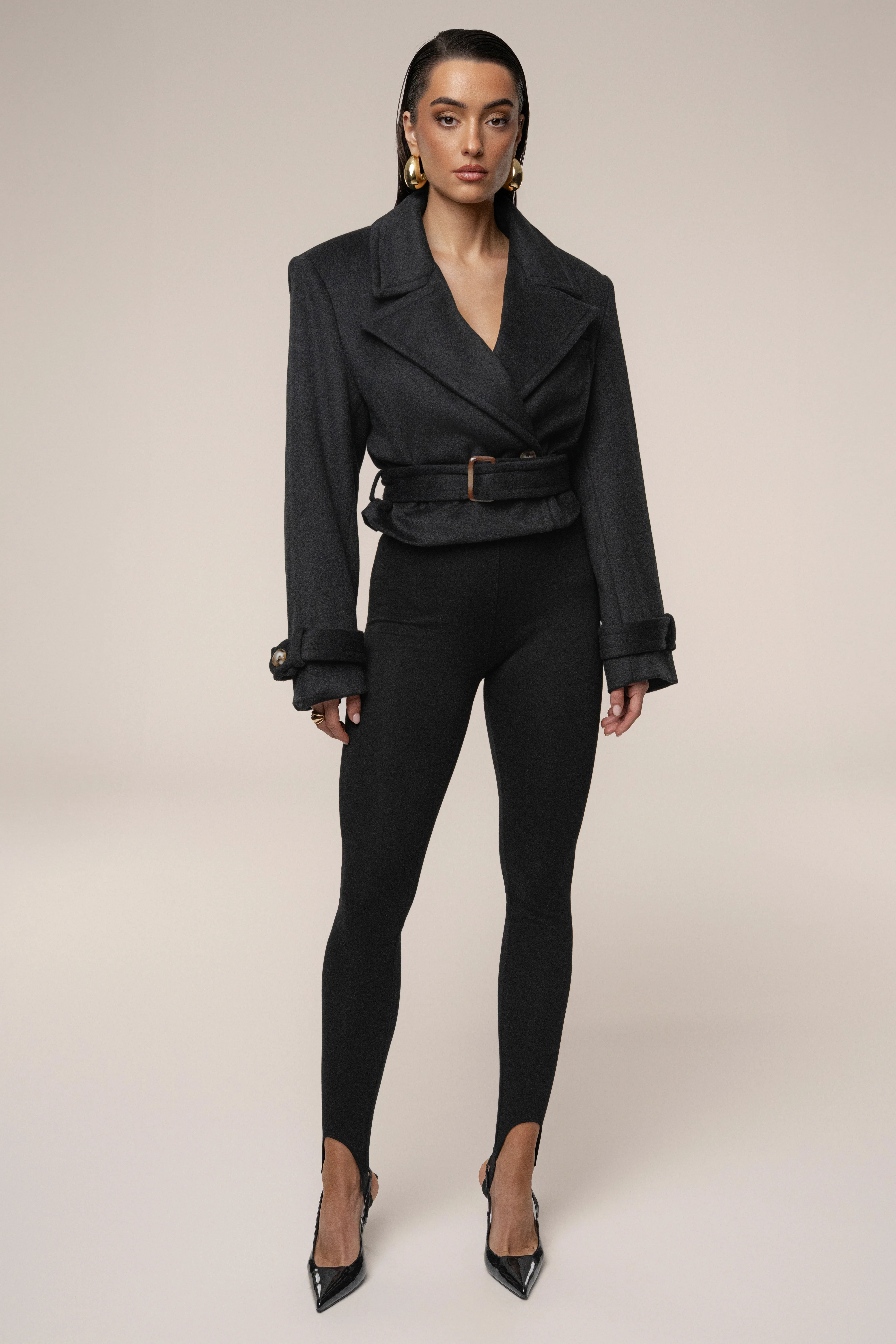 Black Sharp Presence Crop Jacket - Image 3