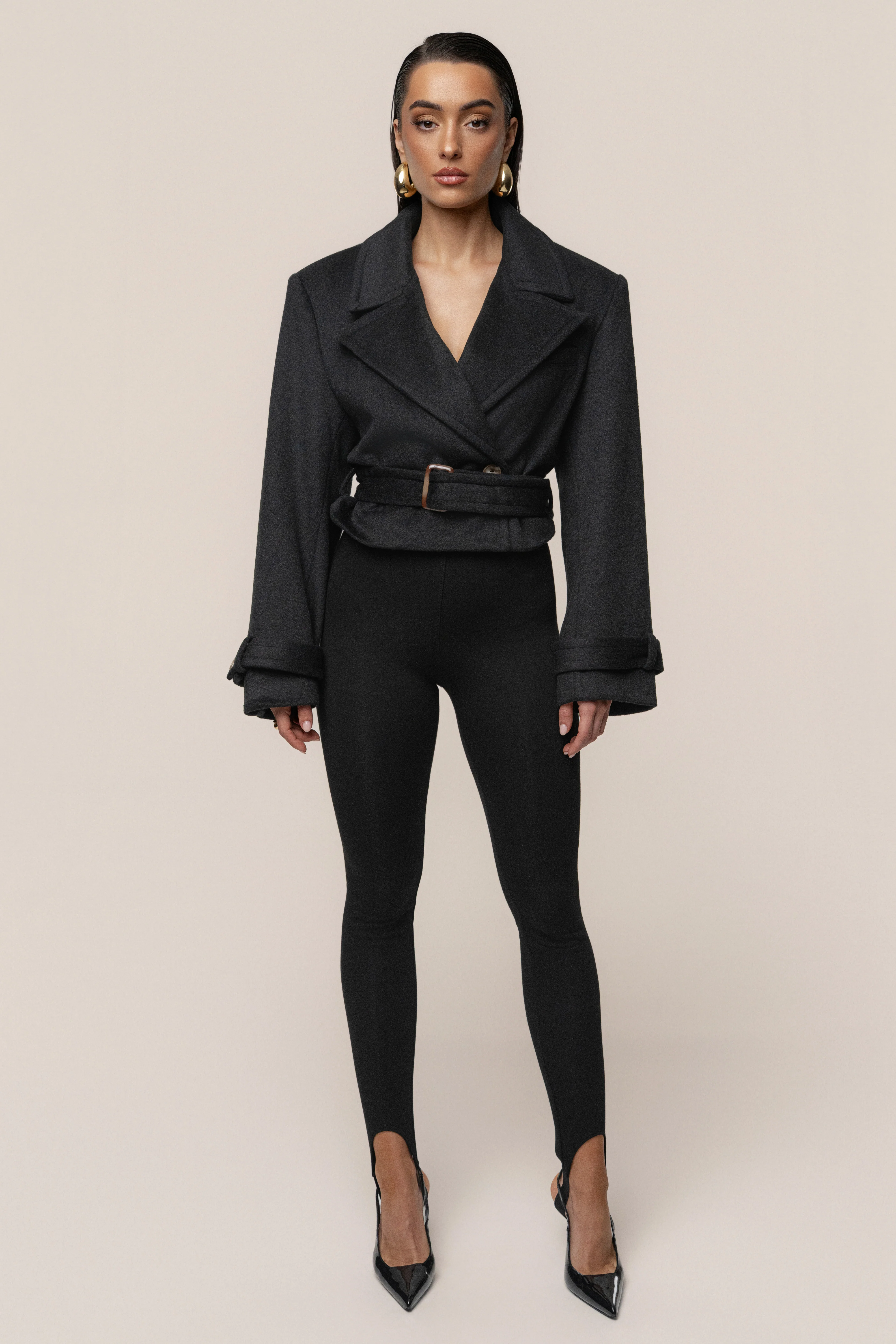 Black Sharp Presence Crop Jacket - Image 4