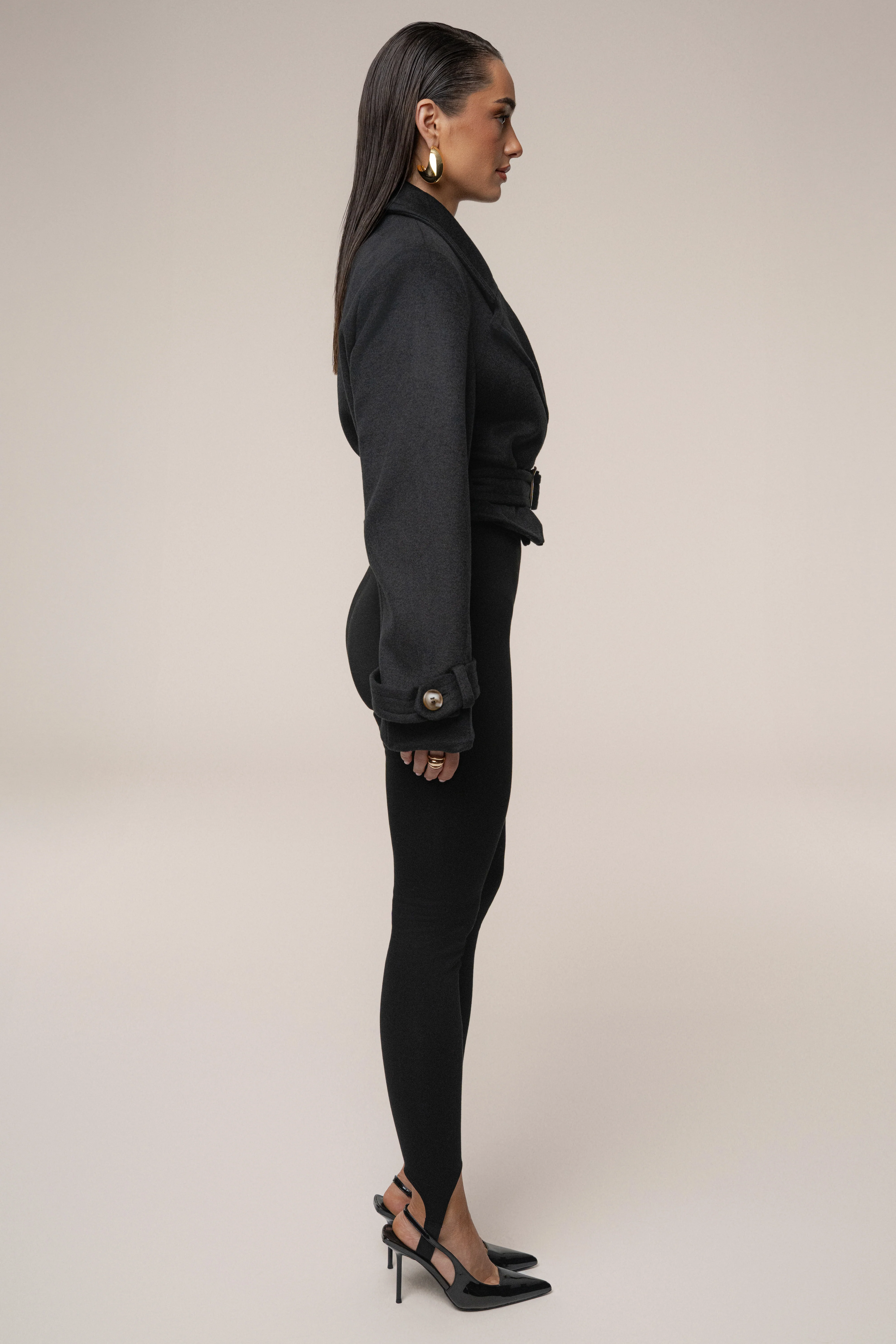 Black Sharp Presence Crop Jacket - Image 8