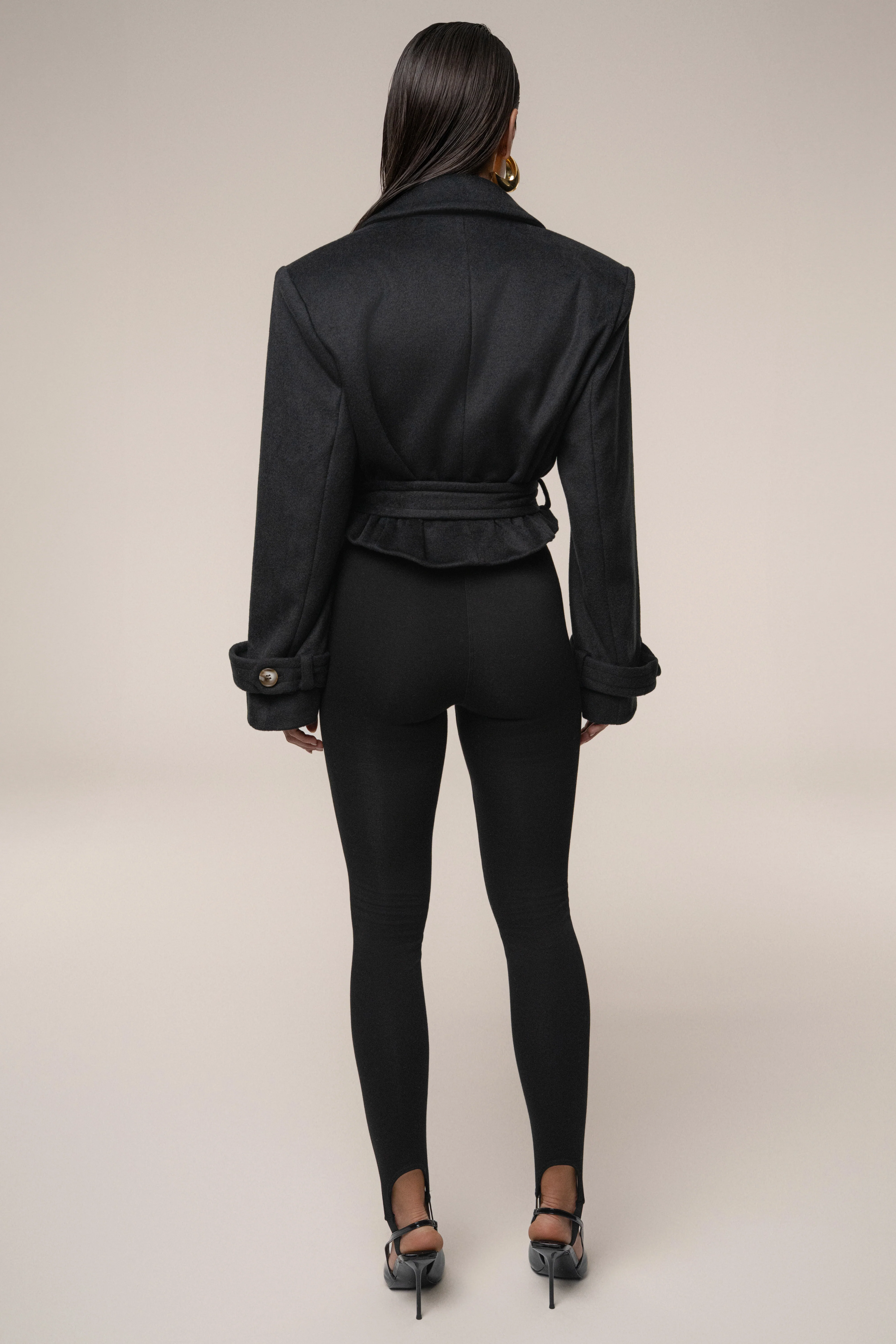 Black Sharp Presence Crop Jacket - Image 9