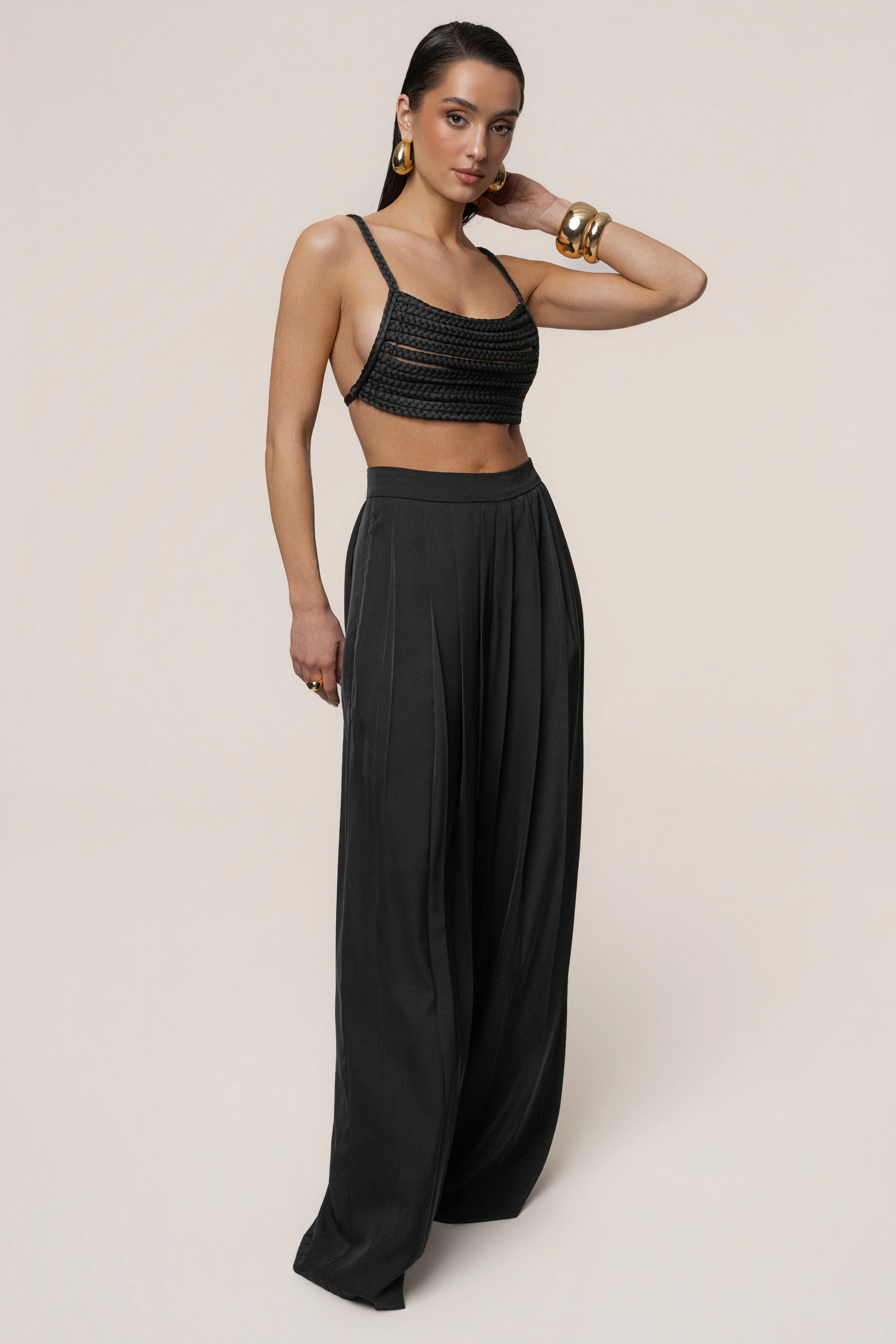 Black Sofie Braided Top - Image 3