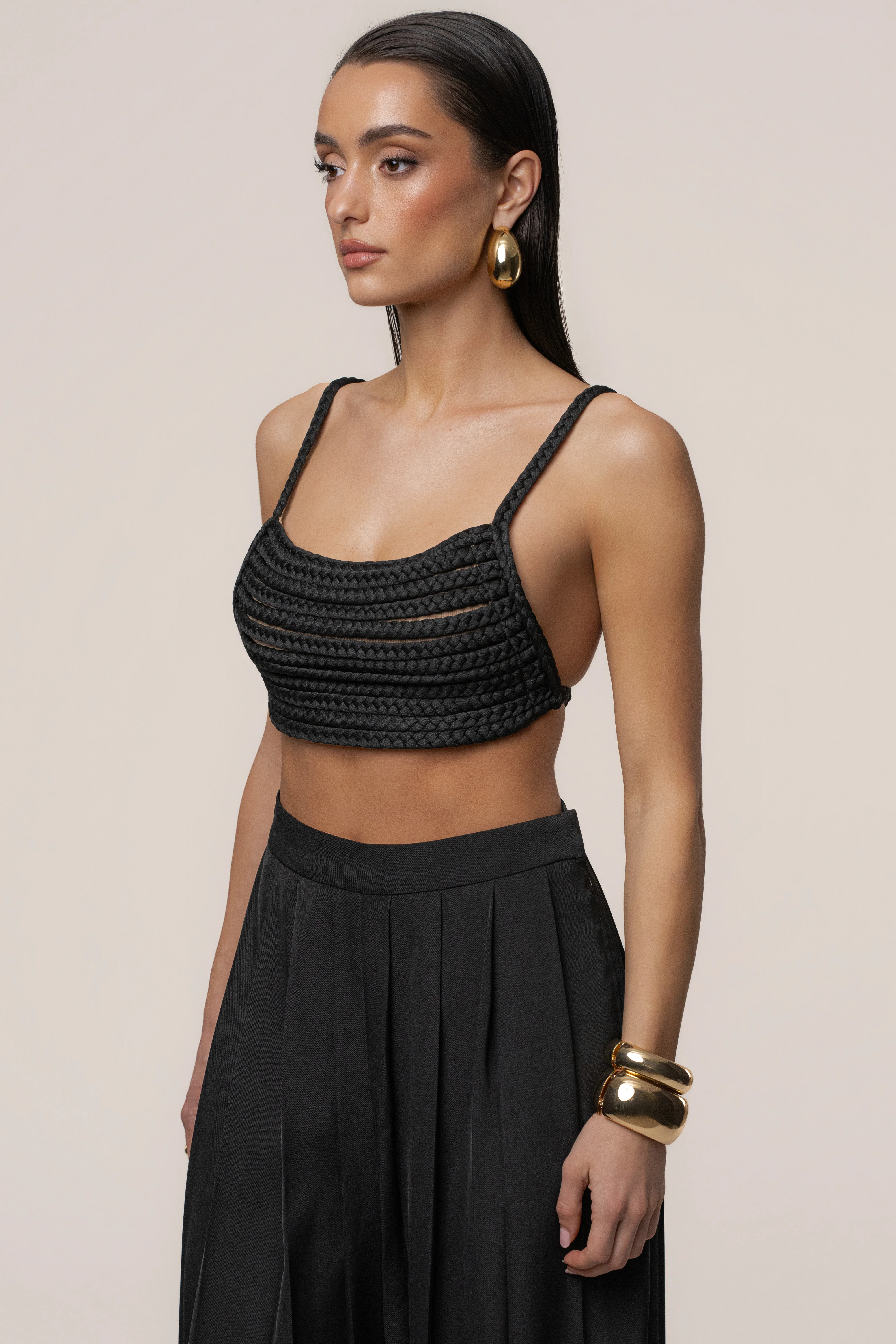 Black Sofie Braided Top - Image 5
