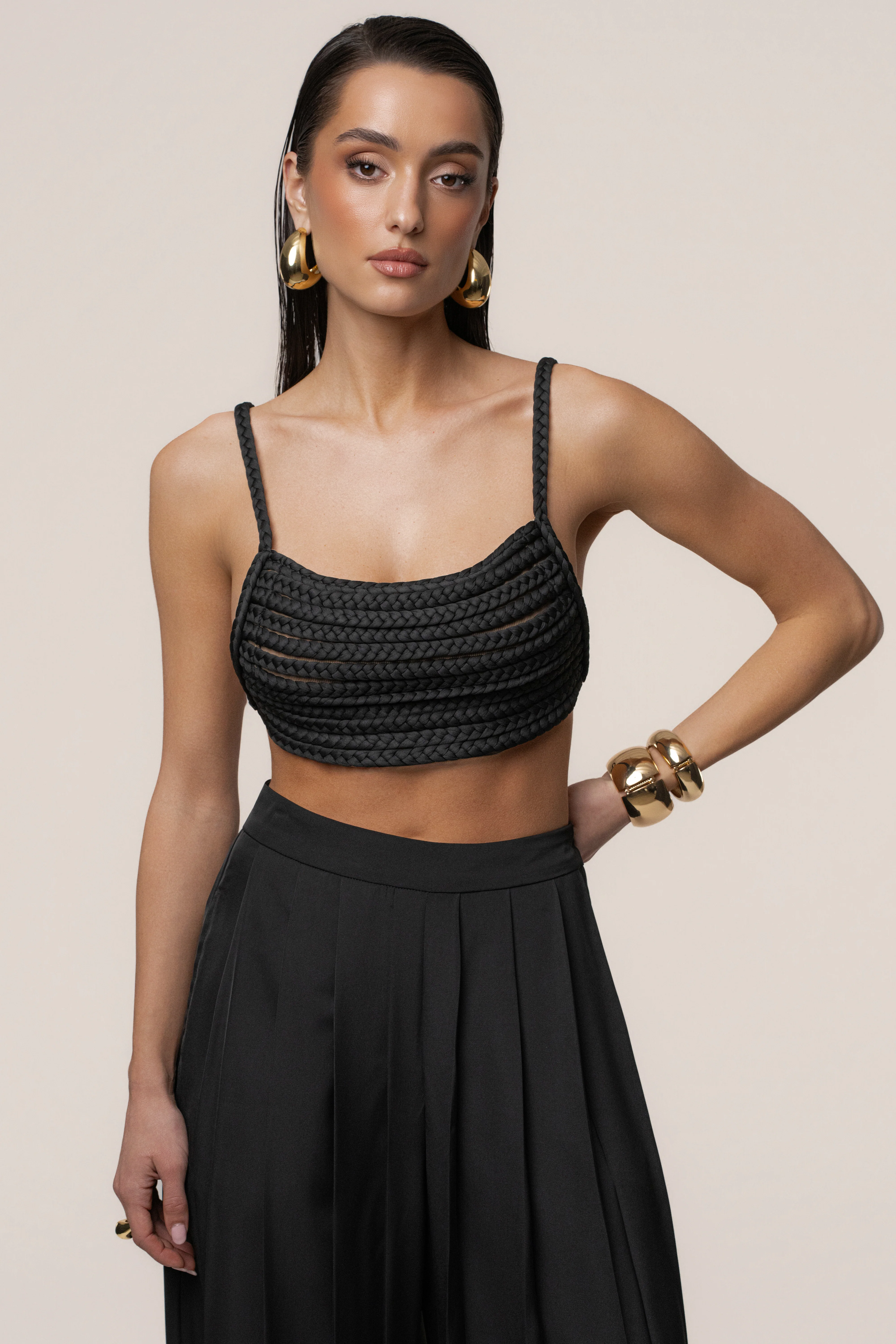 Black Sofie Braided Top - Image 8
