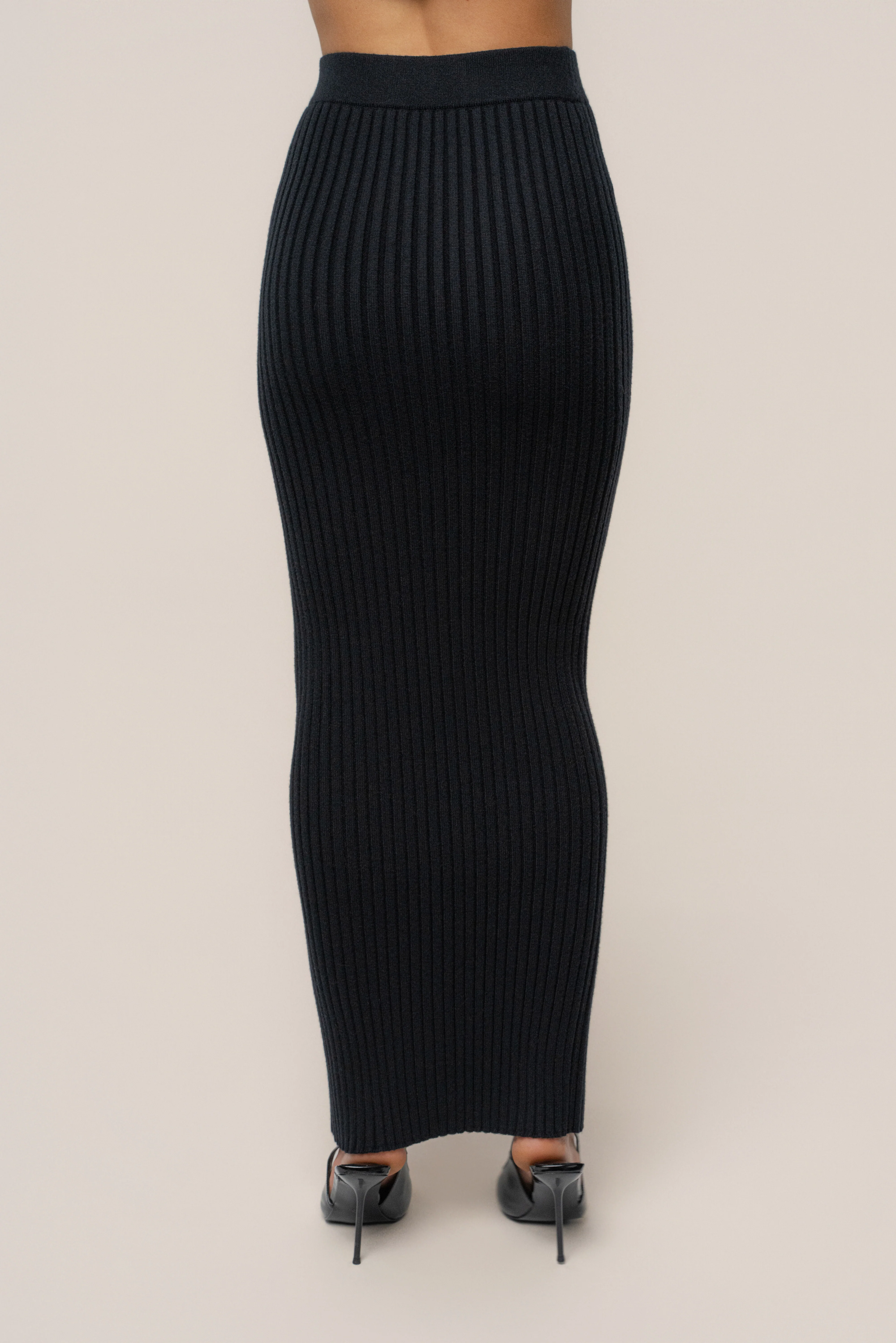 Black Soft Reset Ribbed Skirt - Image 10