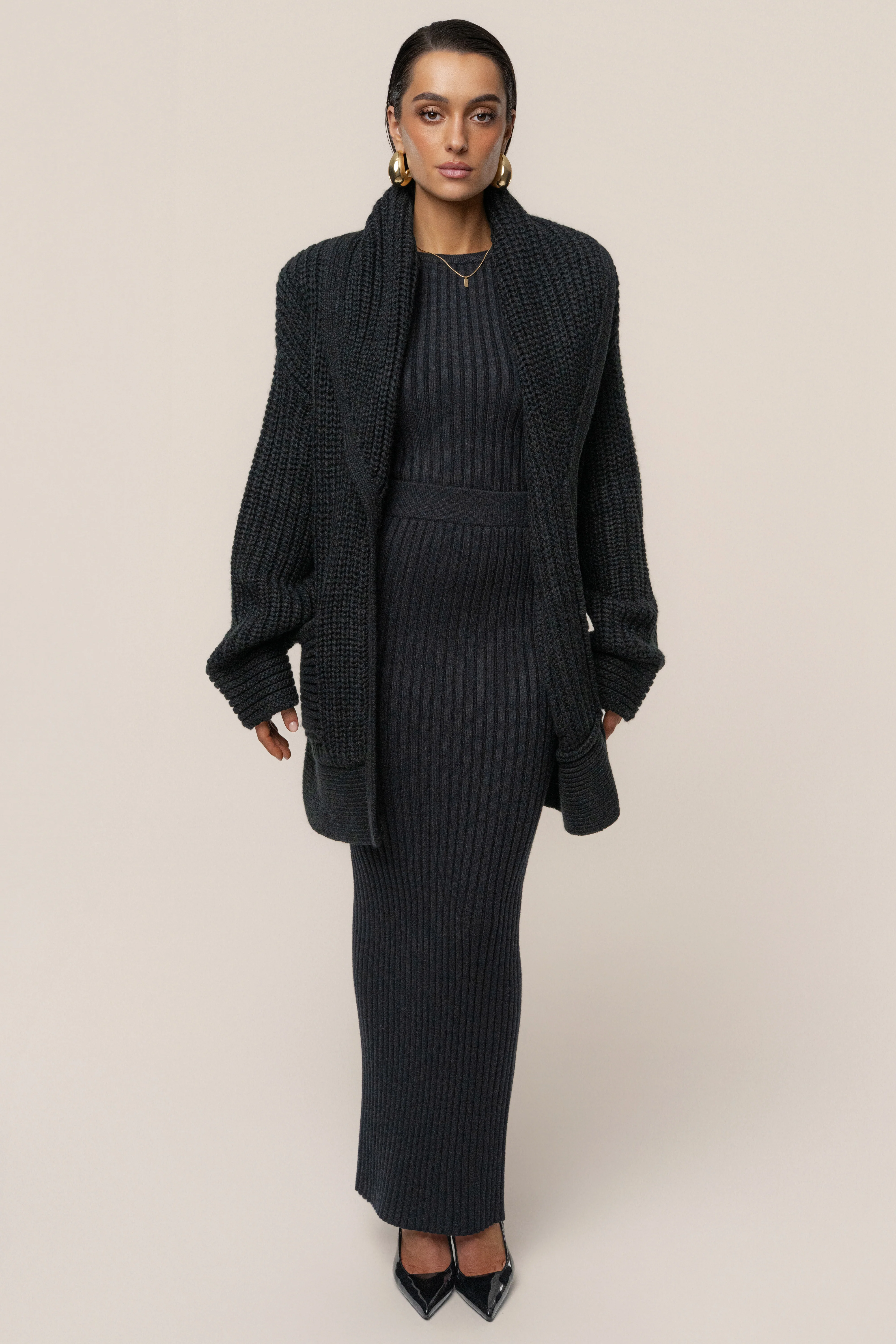 Black Soft Reset Ribbed Skirt - Image 3