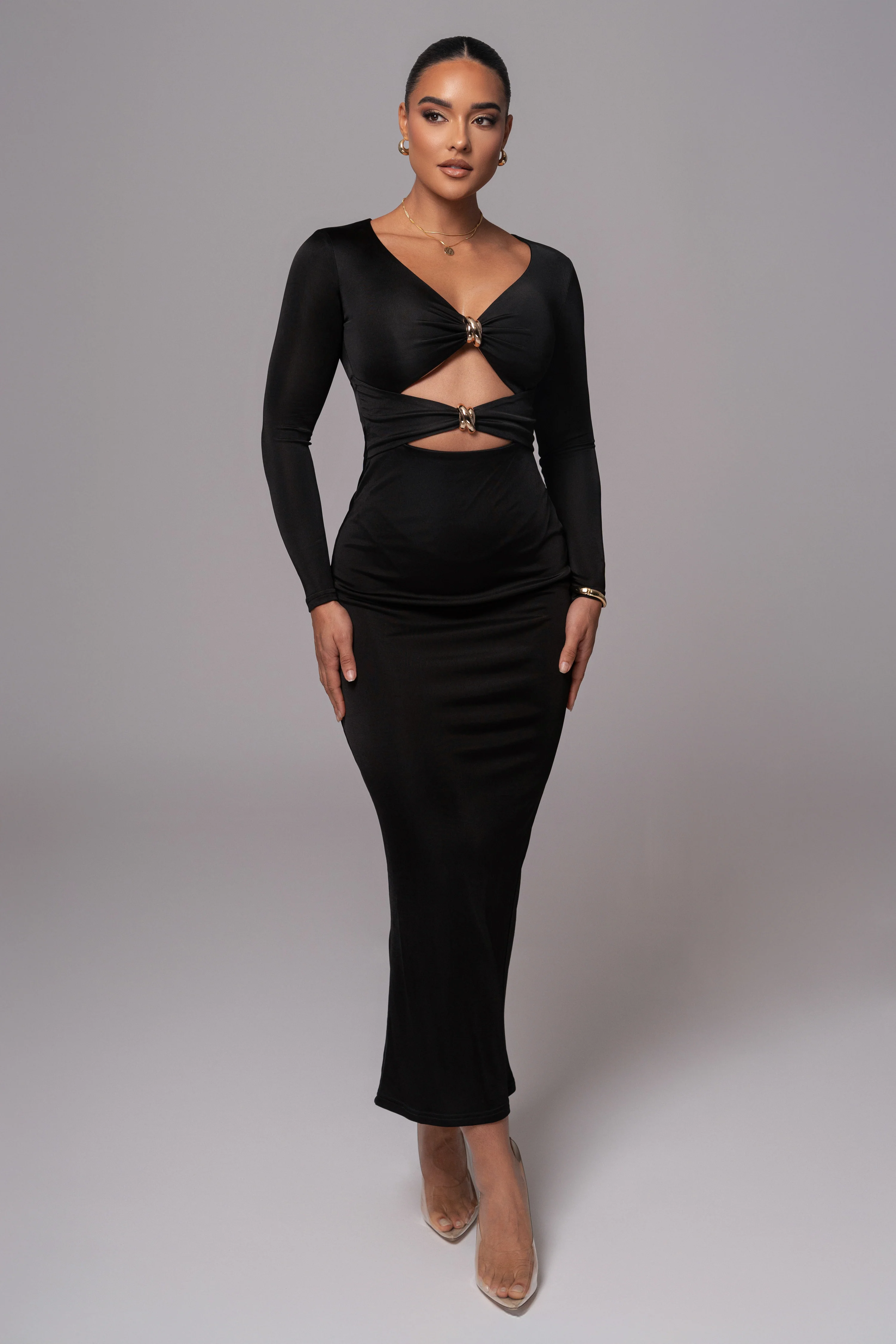 Black Soiree Cutout Maxi Dress - Image 7