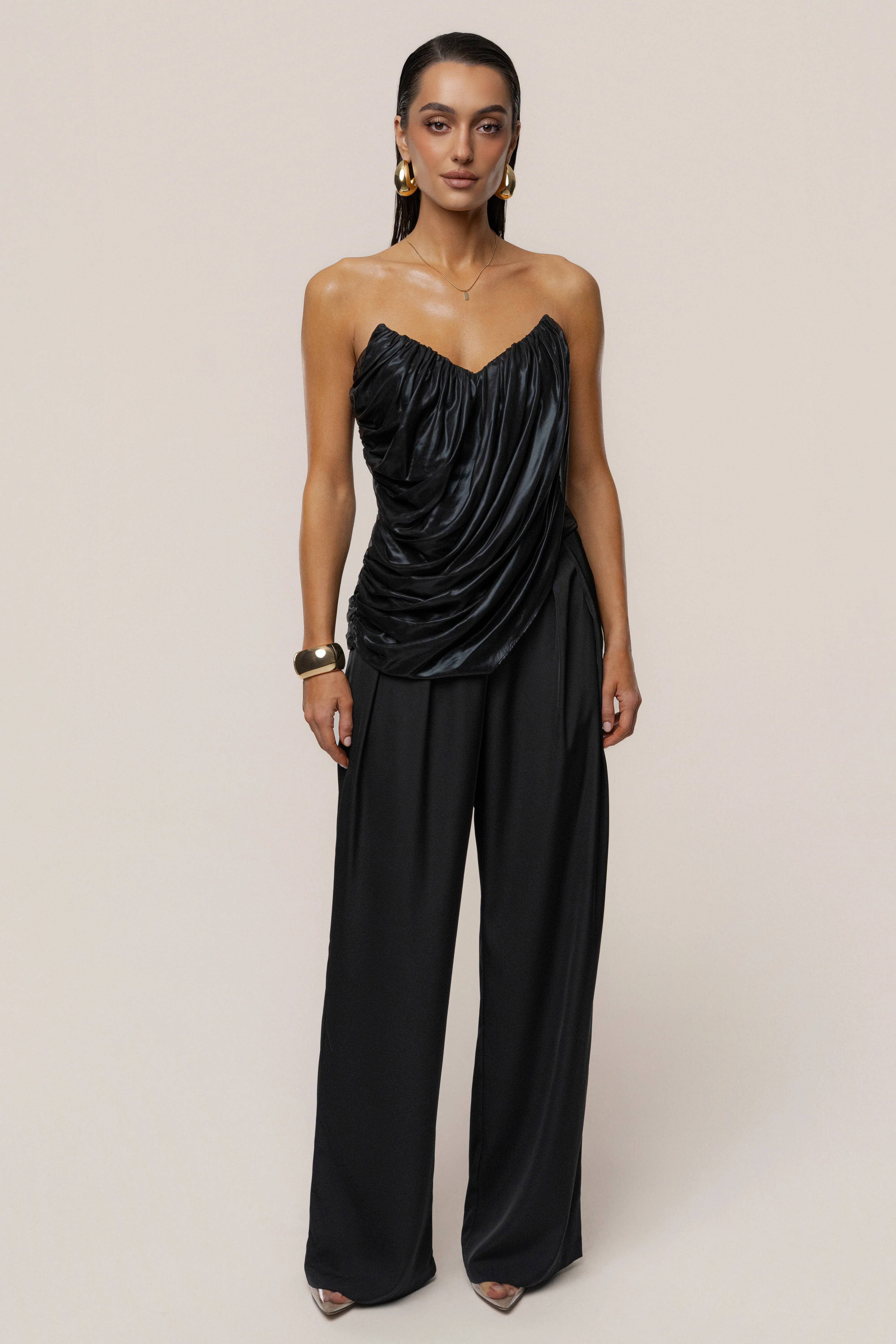 Black Soirée Metallic Top - Image 2