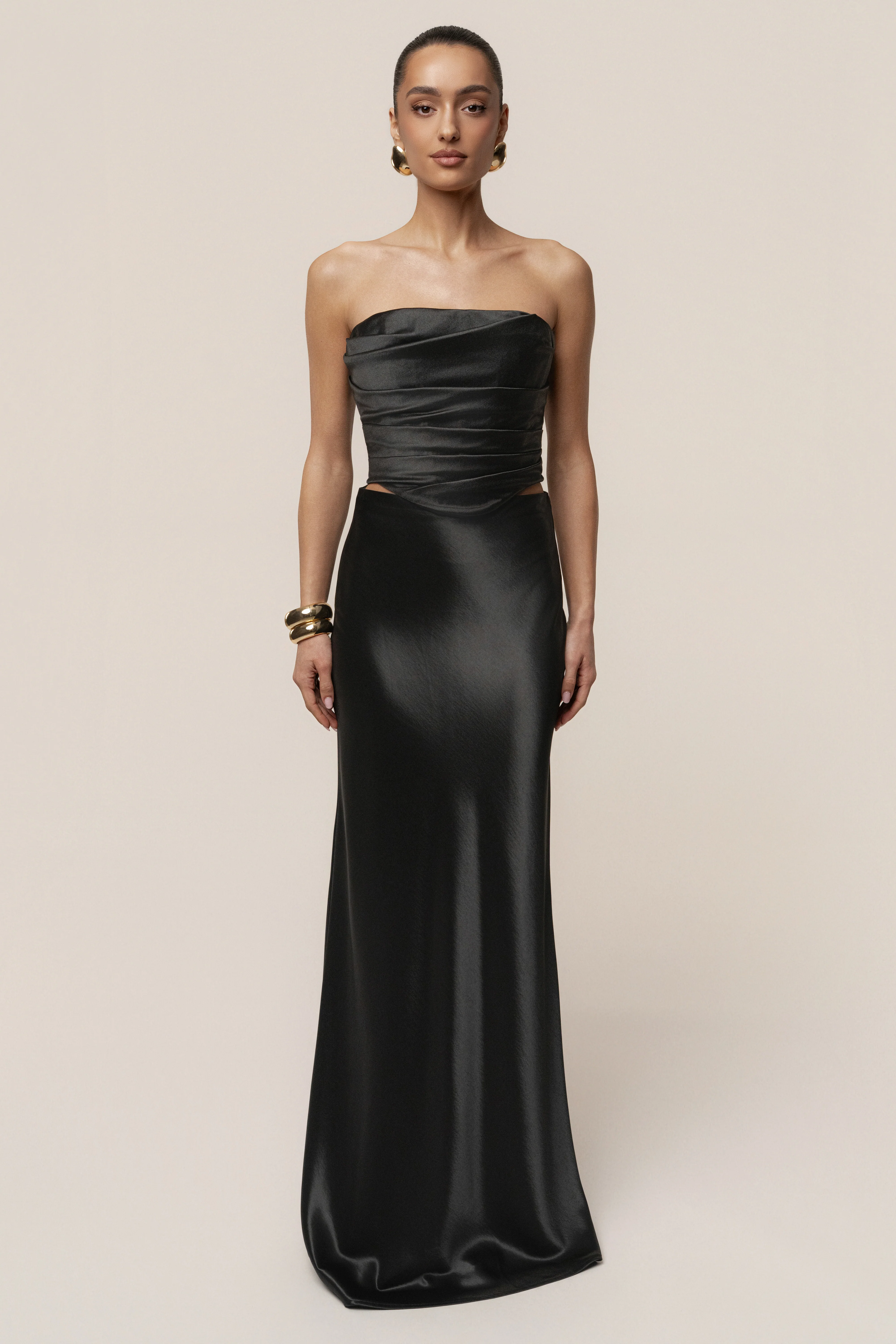 Black Sparkling Hour Satin Corset - Image 2
