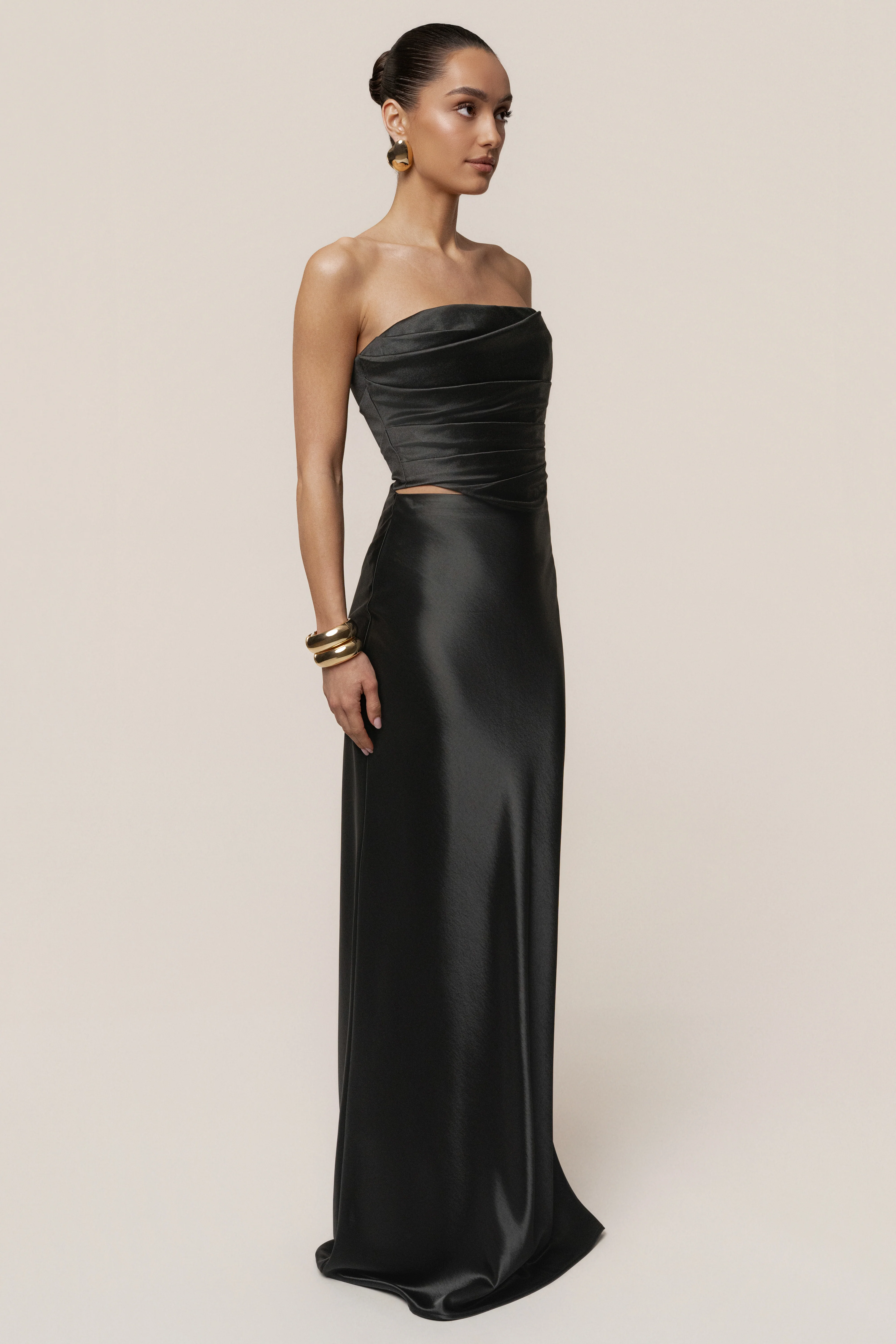 Black Sparkling Hour Satin Corset - Image 8