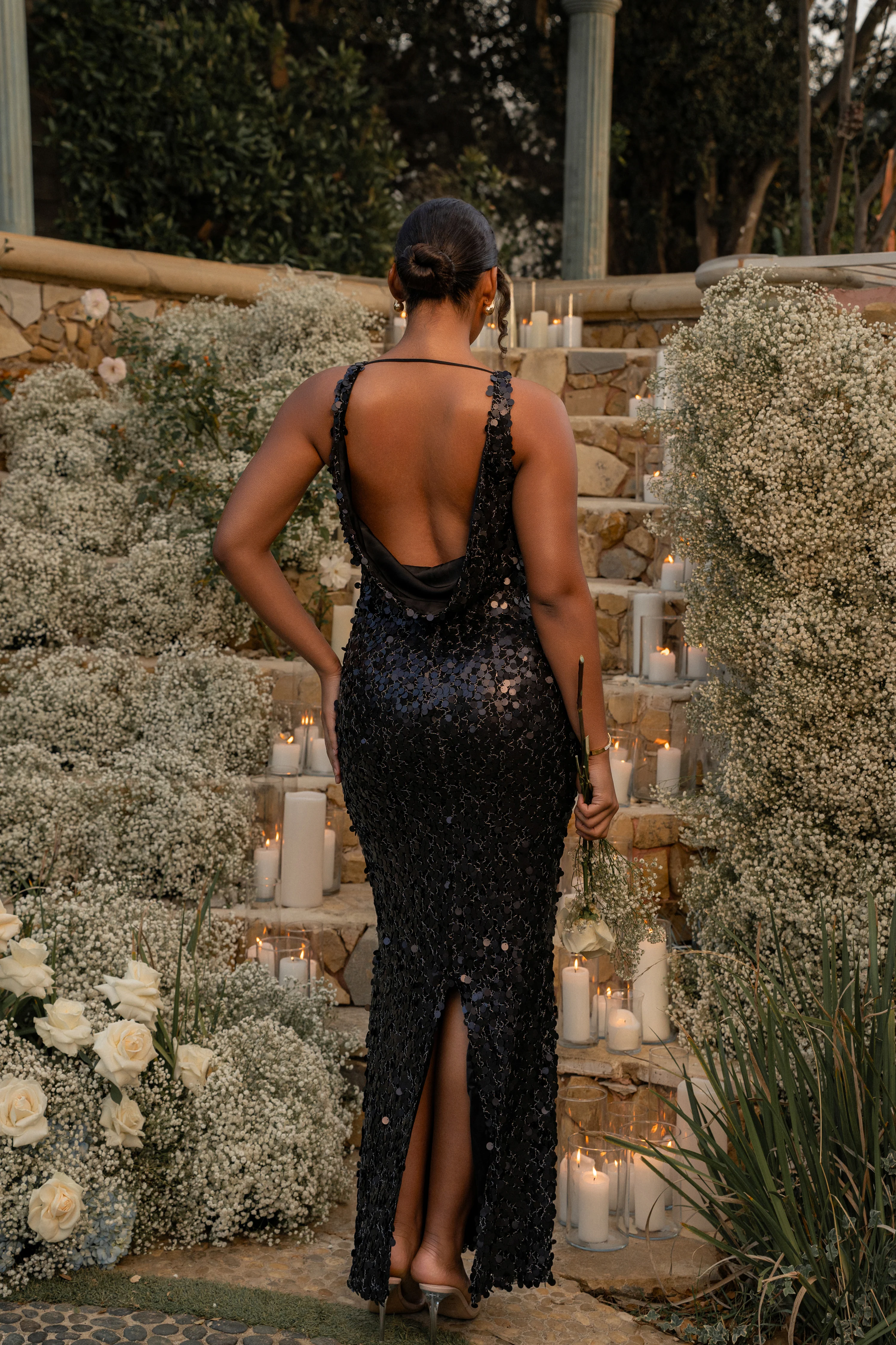 Black Sparkling Moments Sequin Maxi Dress - Image 3