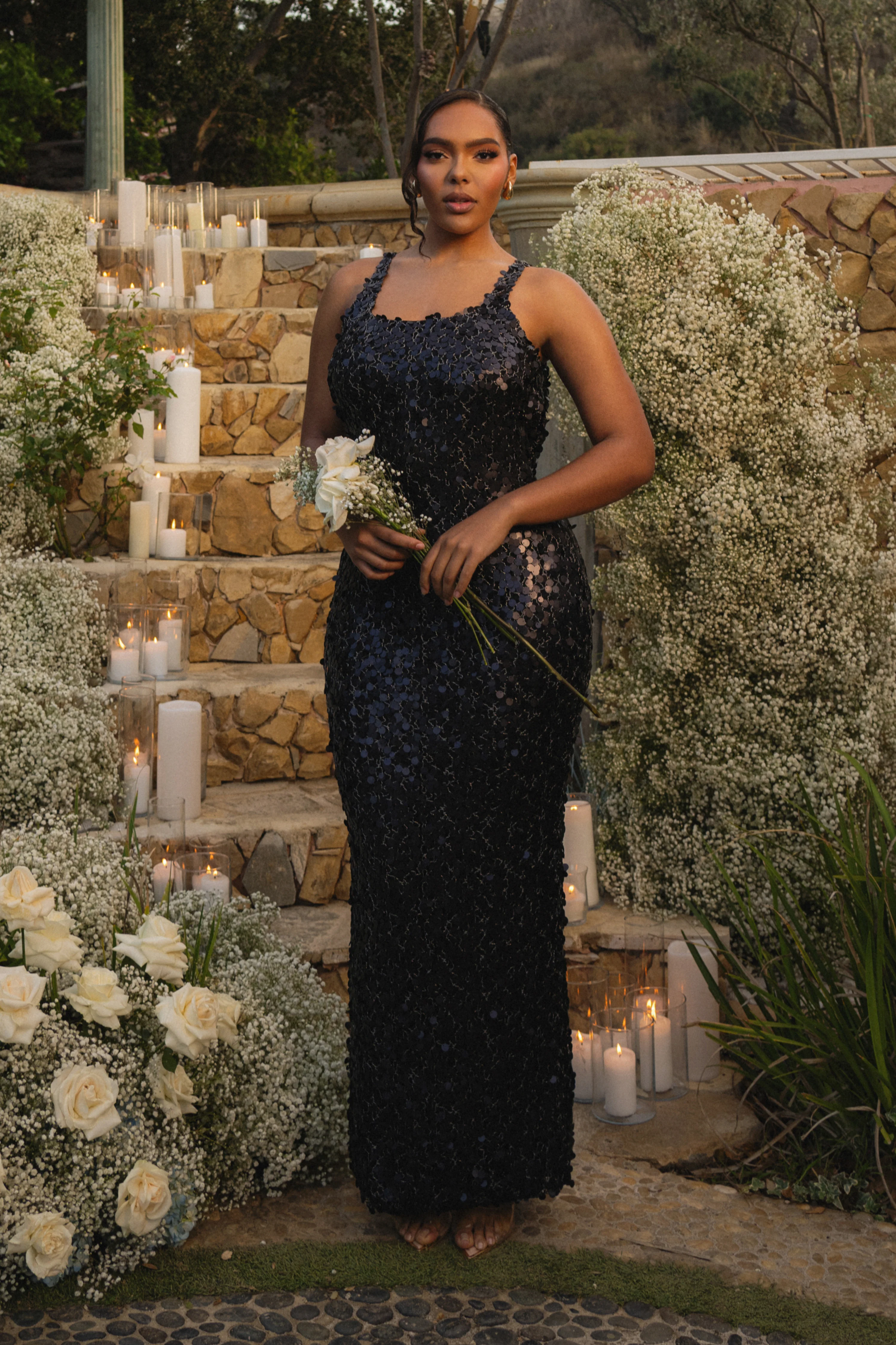 Black Sparkling Moments Sequin Maxi Dress - Image 5