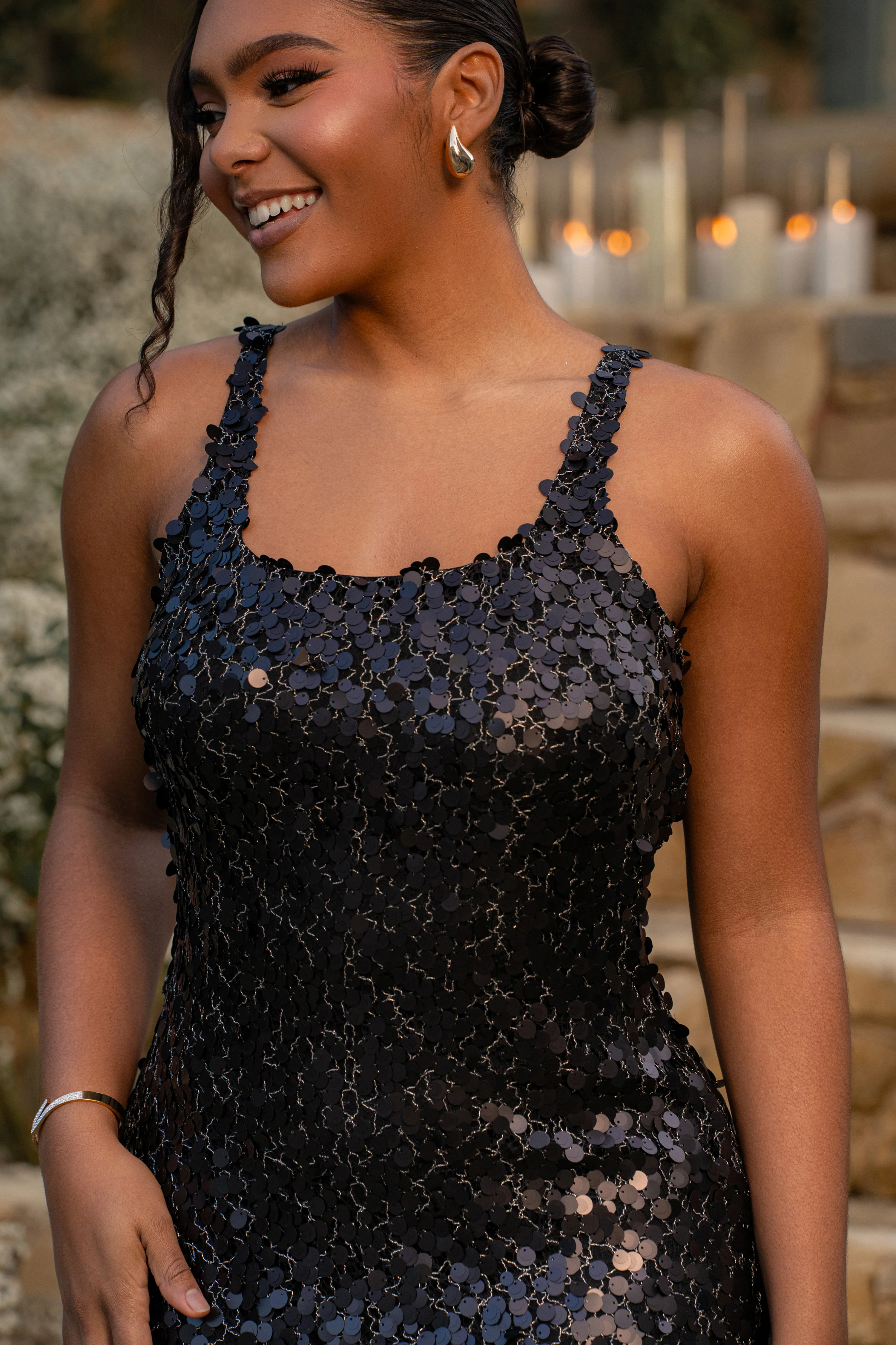 Black Sparkling Moments Sequin Maxi Dress - Image 7