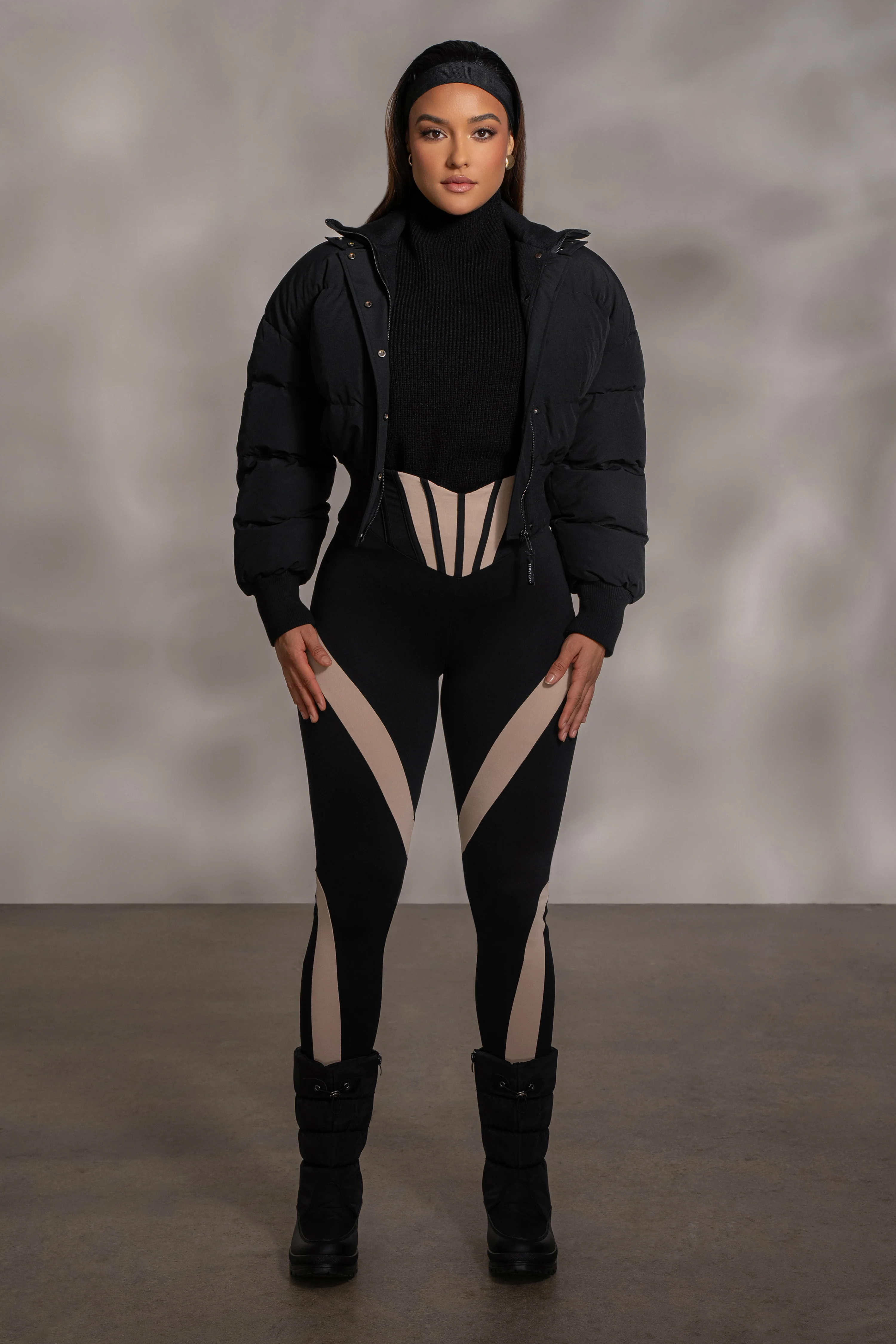Black Stassie Ribbed Jacket - Image 3