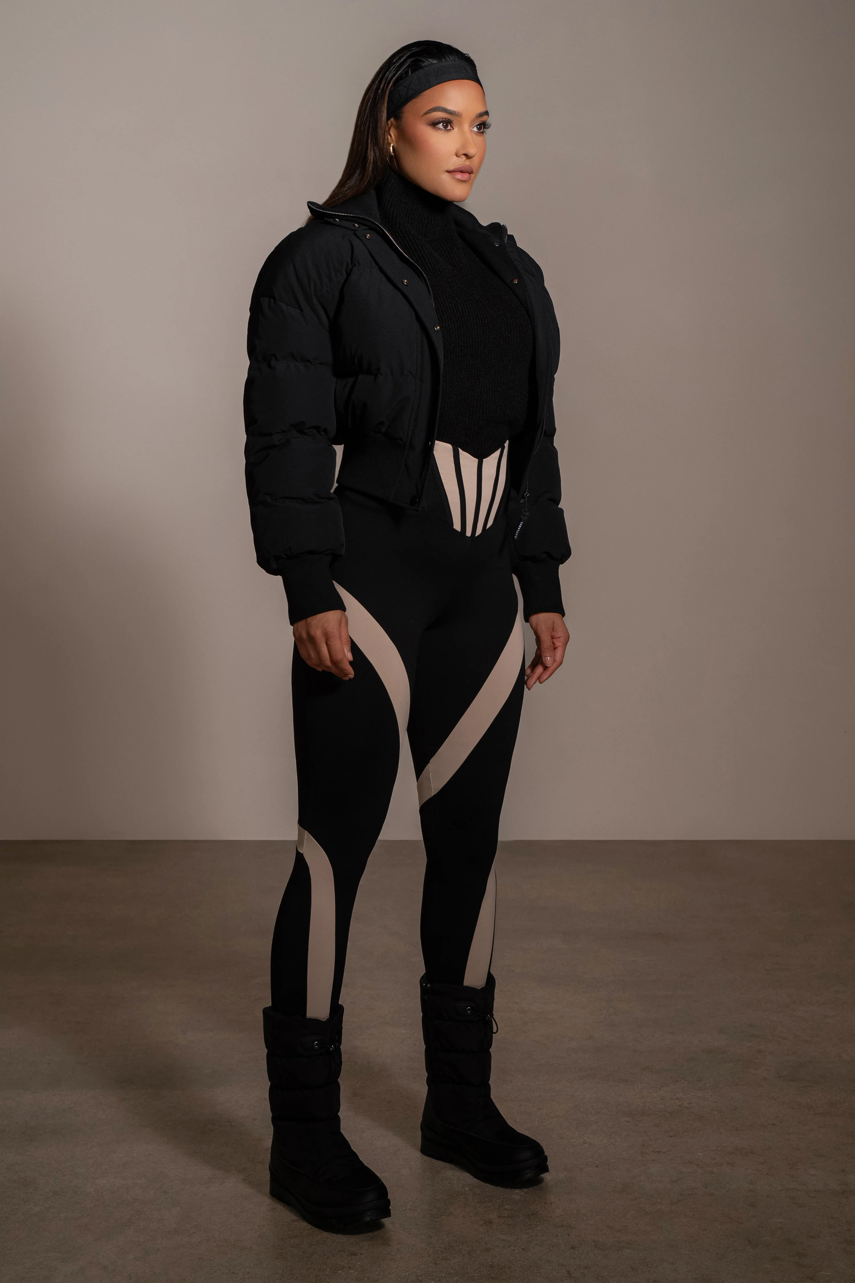 Black Stassie Ribbed Jacket - Image 8